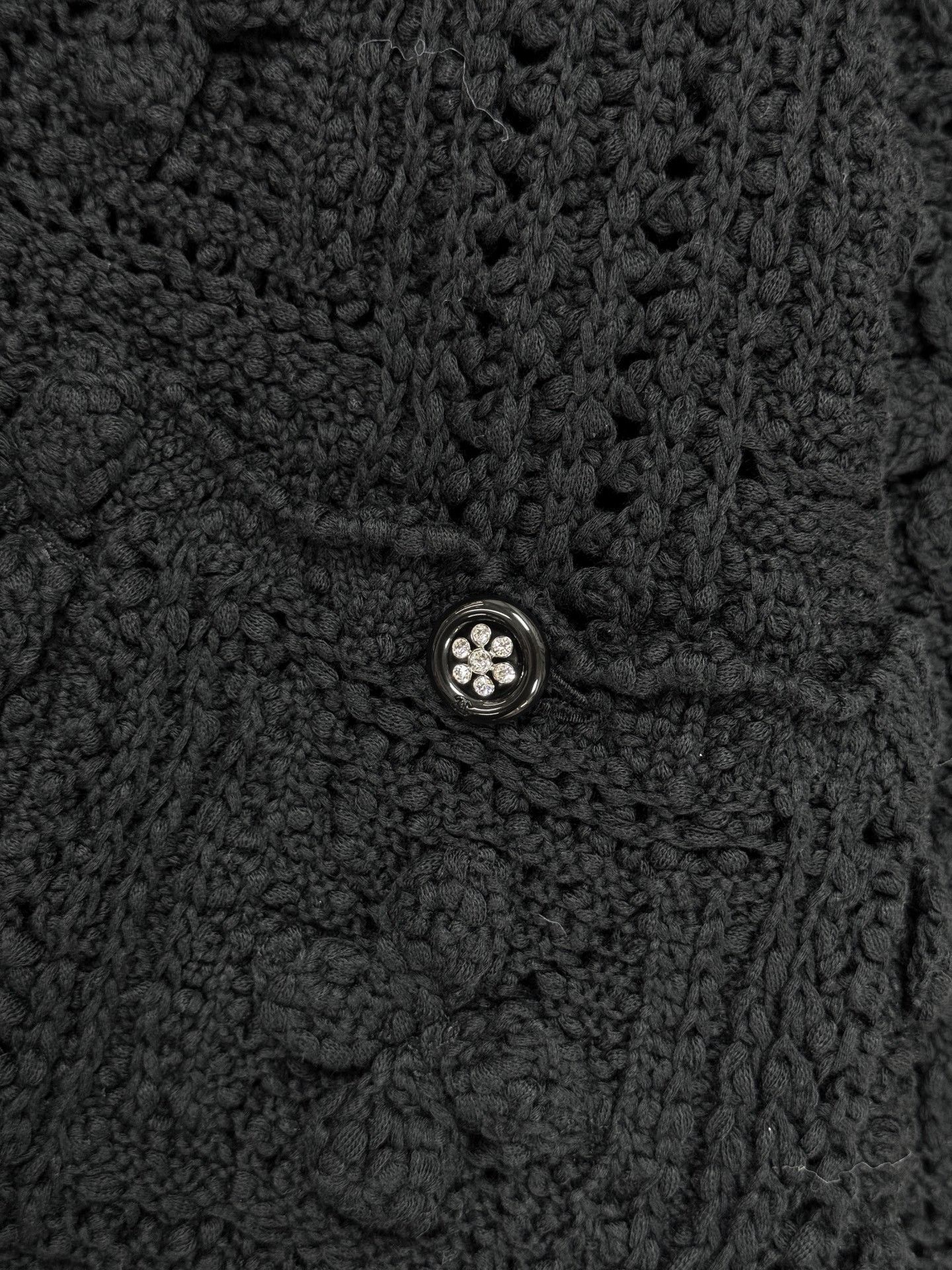 Chanel Chanel Black Hook Flower Knit Cardigan Size S / US 4 / IT 40 - 4 Thumbnail