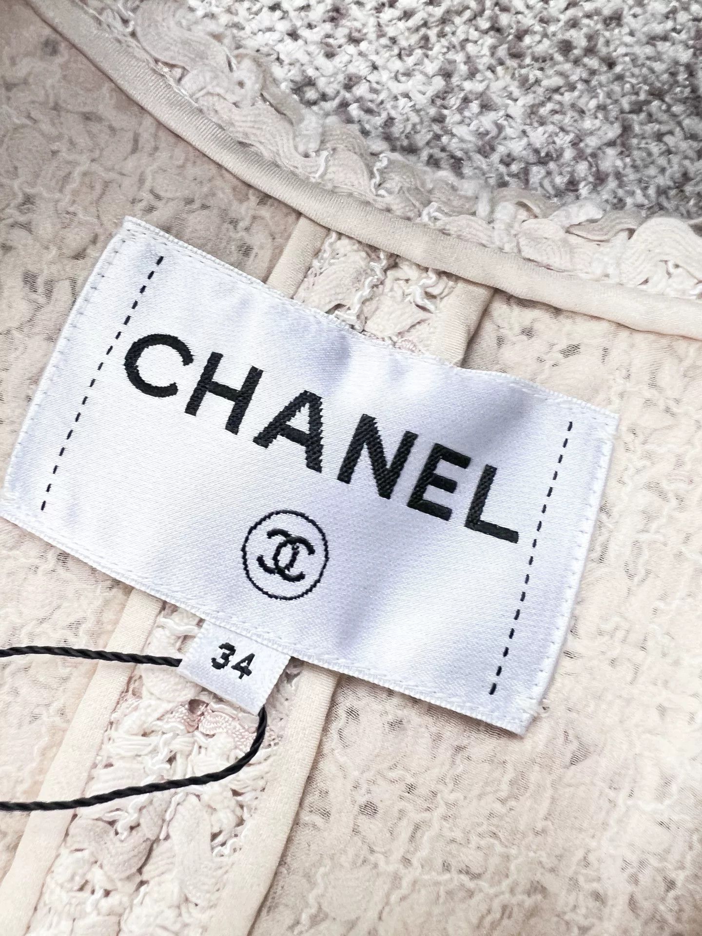 Chanel Chanel Beige Tweed Coat with Belt Size XXS / US 00 / IT 34 - 5 Thumbnail