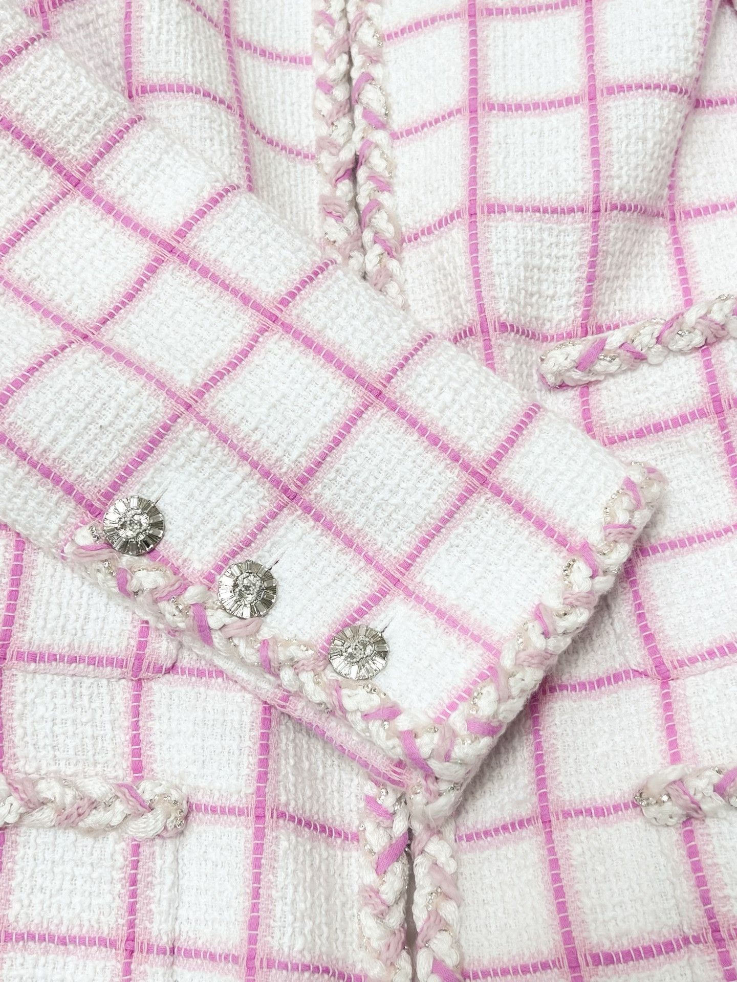 Chanel Chanel 23C Pink Checkered Coat Size XS / US 0-2 / IT 36-38 - 4 Thumbnail
