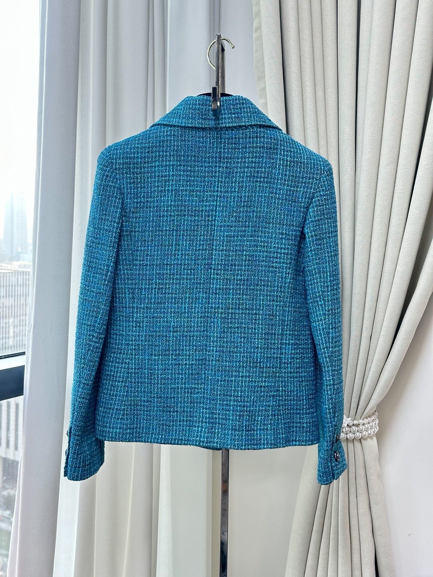 Chanel Chanel 22P Peacock Blue Tweed Jacket Size XXS / US 00 / IT 34 - 3 Thumbnail