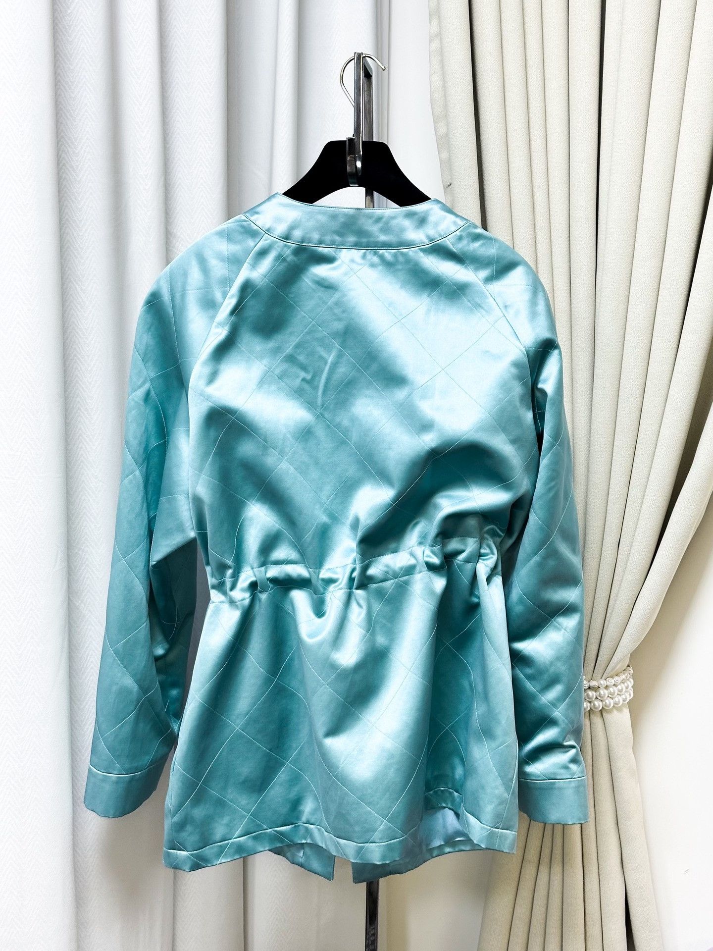 Chanel Chanel Silk Satin Quilted Trench Coat Size S / US 4 / IT 40 - 3 Thumbnail