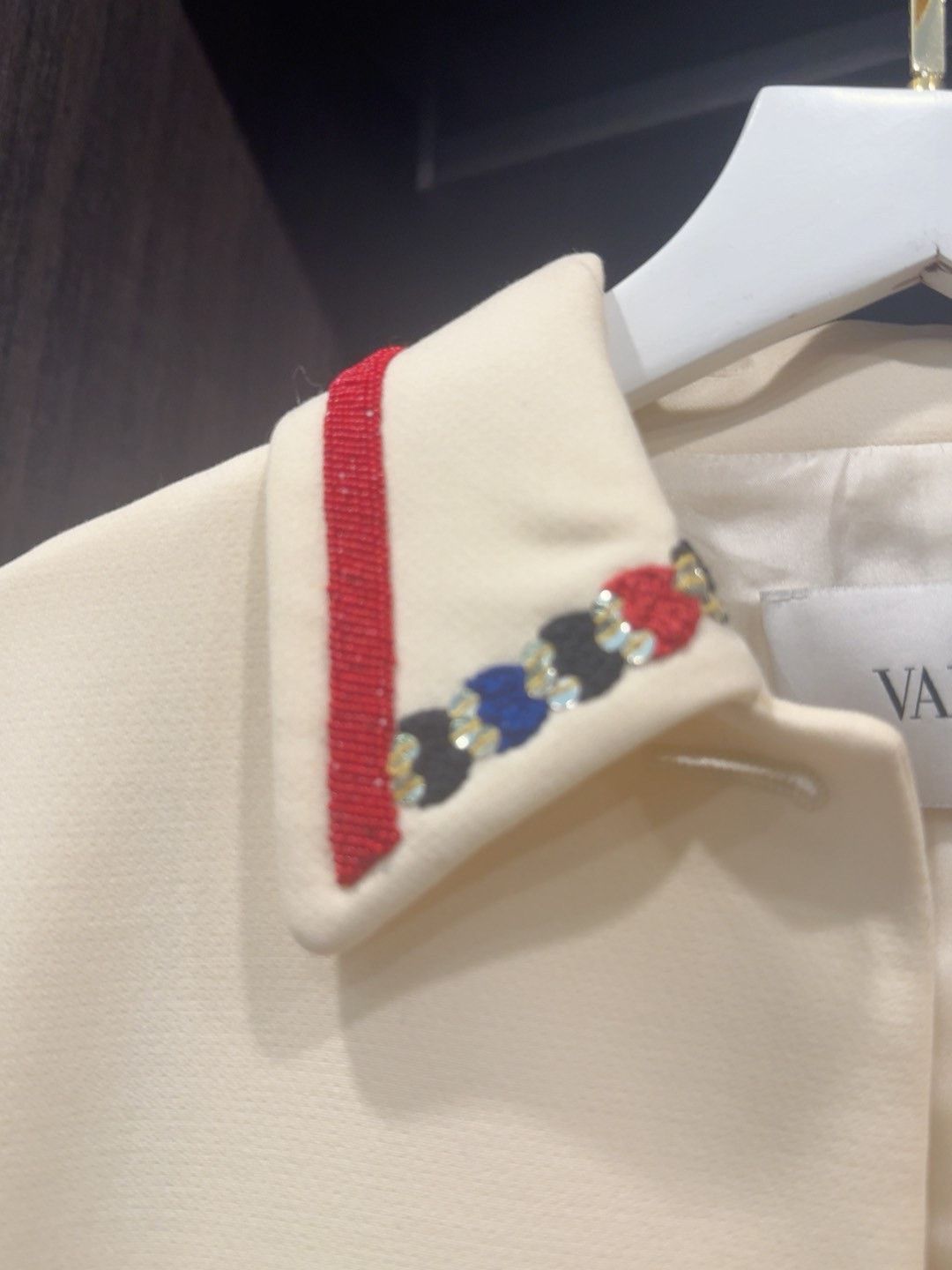 Valentino Valentino Cream Embroidered Slim Coat Size S / US 4 / IT 40 - 3 Thumbnail
