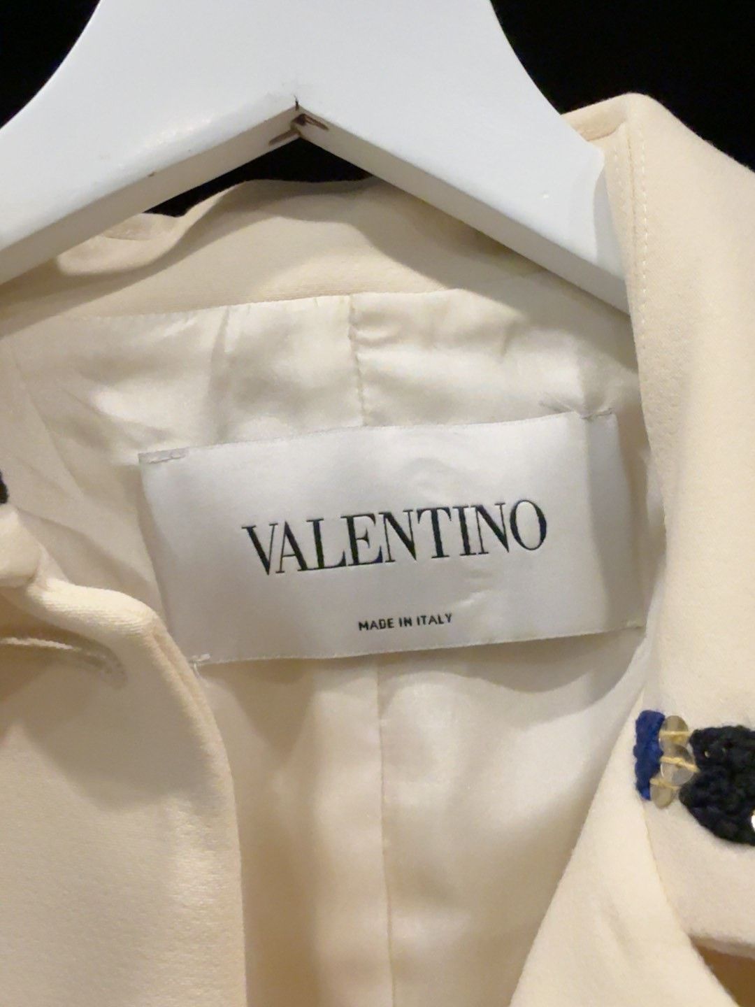 Valentino Valentino Cream Embroidered Slim Coat Size S / US 4 / IT 40 - 5 Thumbnail