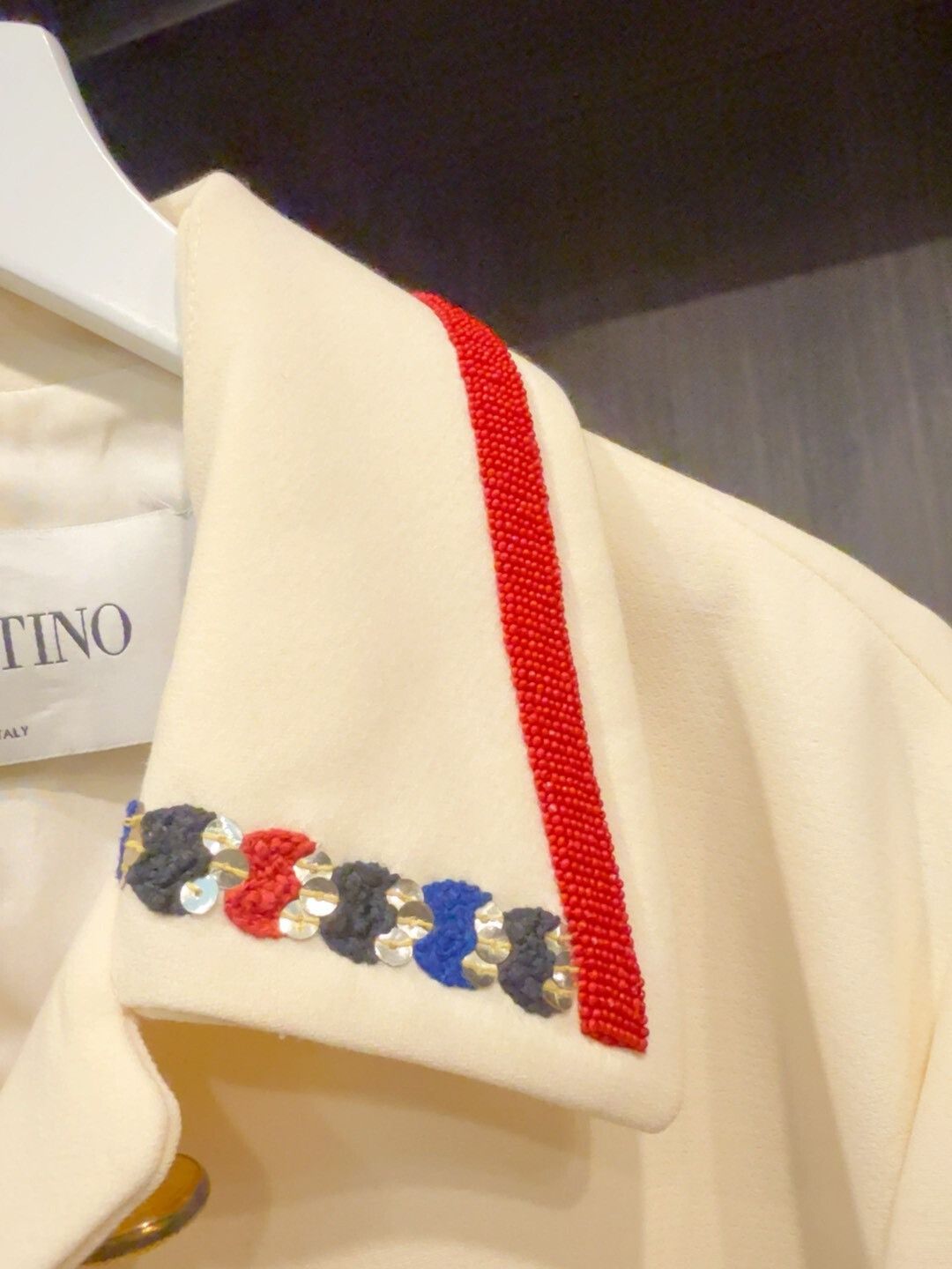 Valentino Valentino Cream Embroidered Slim Coat Size S / US 4 / IT 40 - 4 Thumbnail