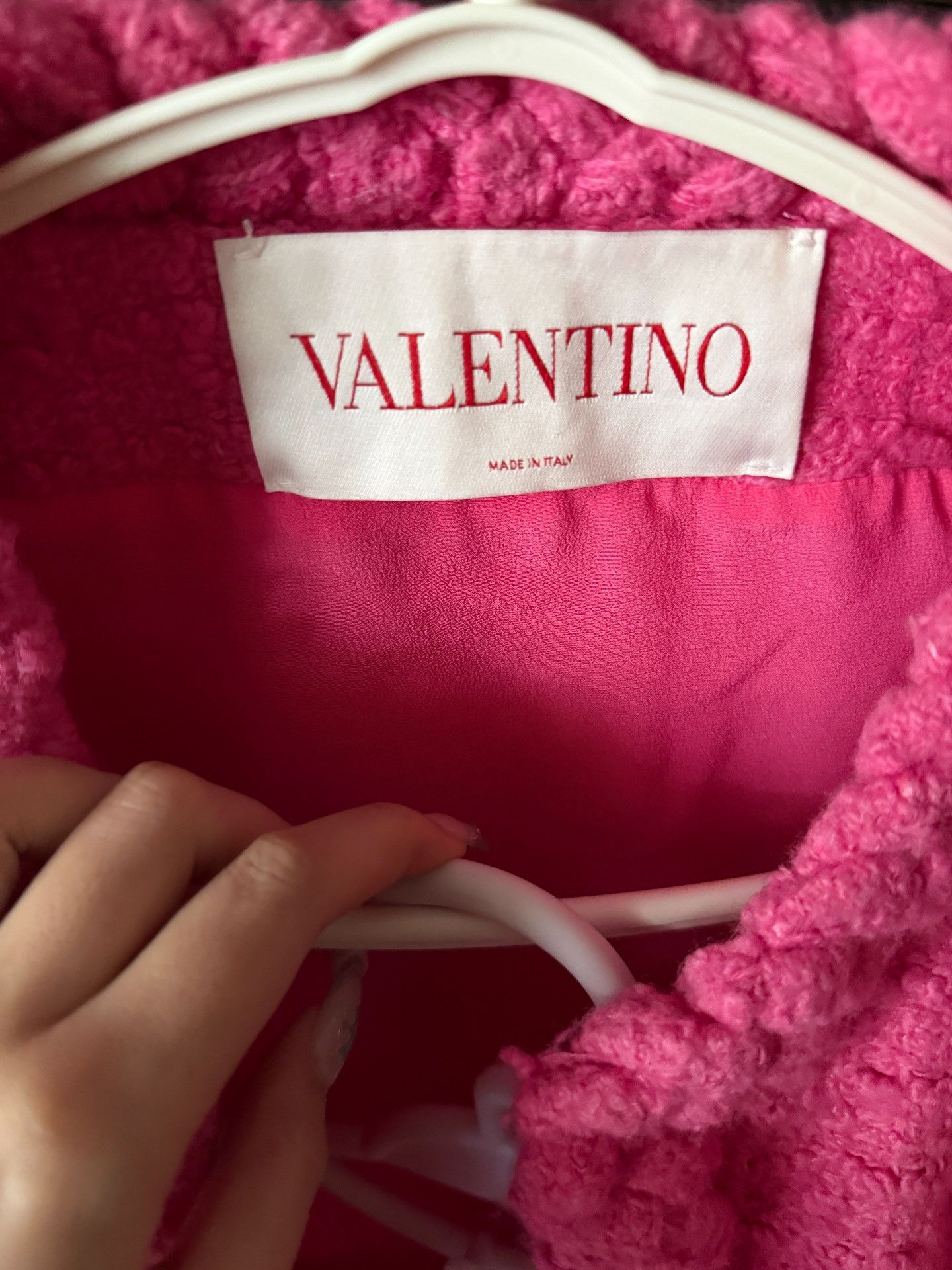 Valentino Valentino Bright Pink Textured Knit Jacket Size M / US 6-8 / IT 42-44 - 7 Thumbnail