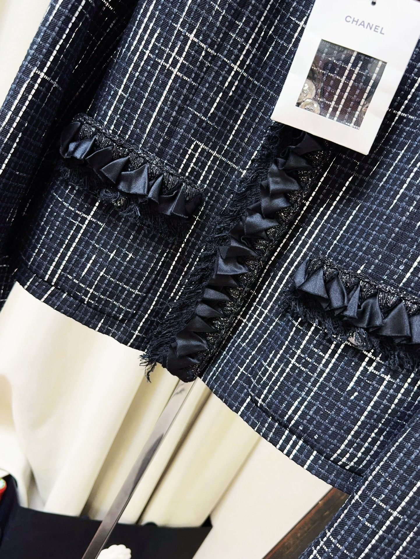 Chanel Chanel 21B Blue-black Silver Check Jacket Size XS / US 0-2 / IT 36-38 - 6 Thumbnail