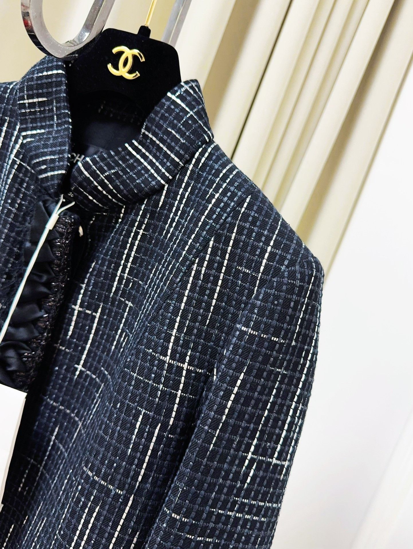 Chanel Chanel 21B Blue-black Silver Check Jacket Size XS / US 0-2 / IT 36-38 - 2 Thumbnail