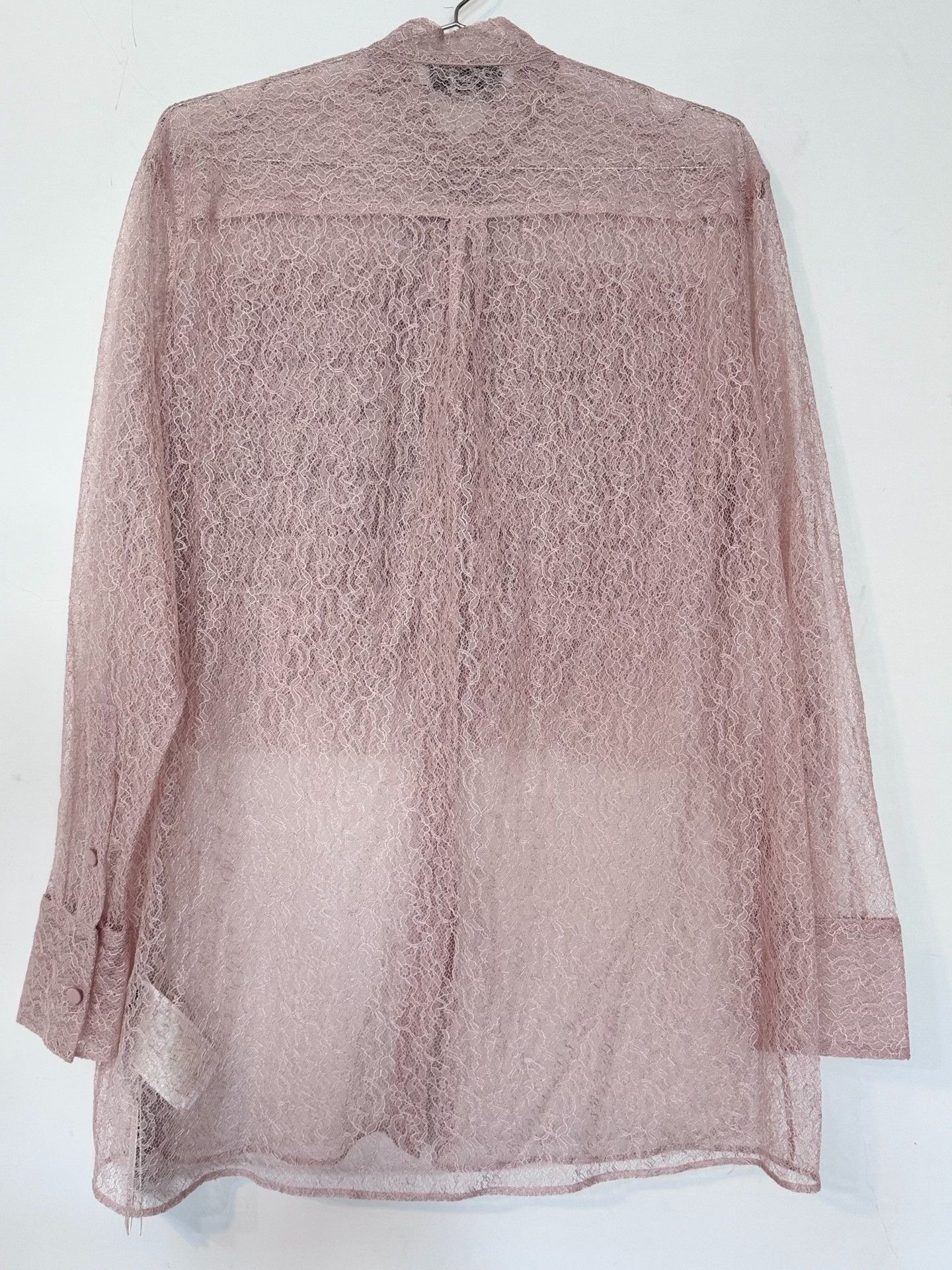 Valentino Valentino Pink Lace Long-Sleeve Shirt Size S / US 4 / IT 40 - 2 Thumbnail