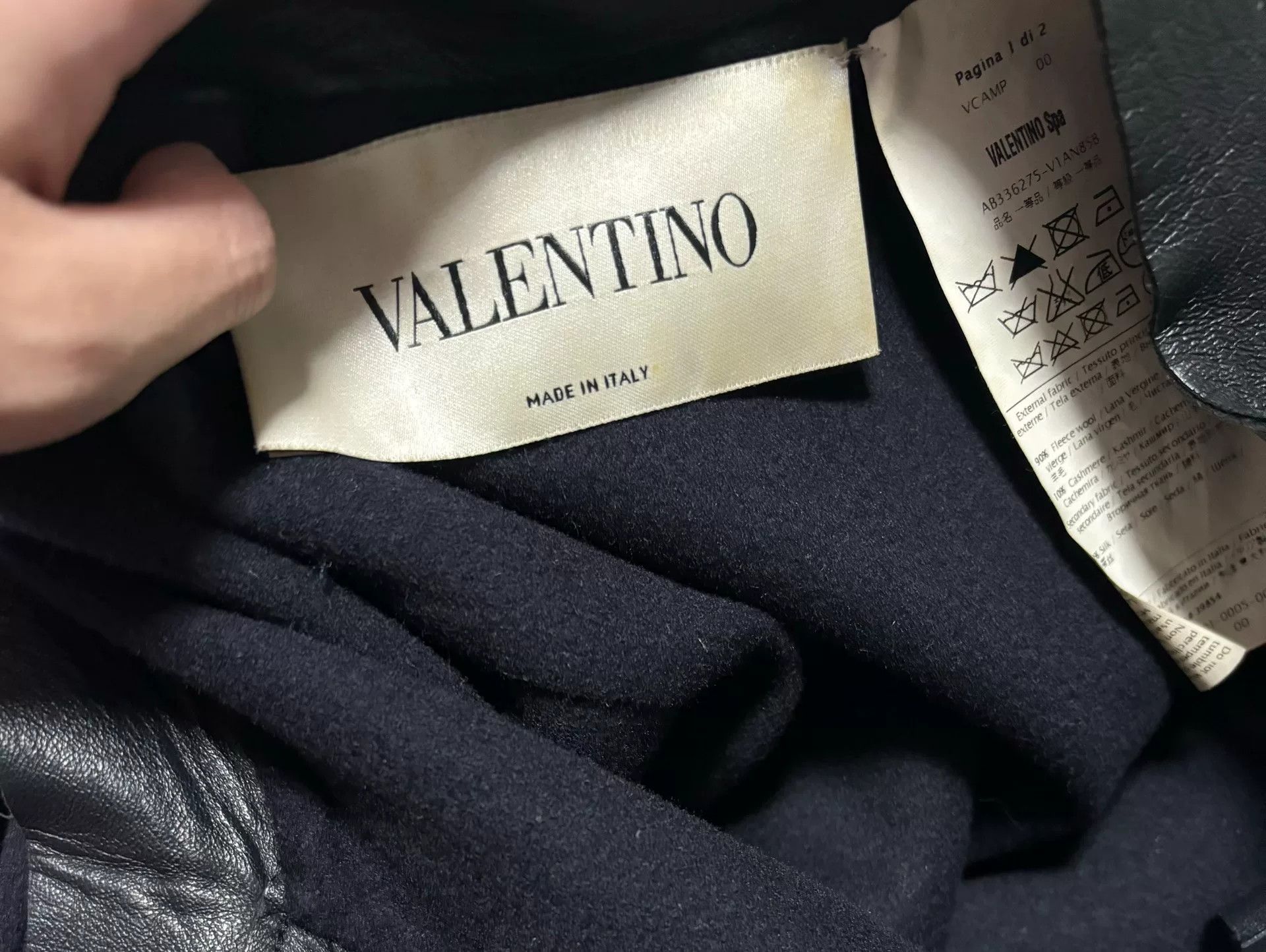 Valentino Valentino Wool Cashmere Leather Patchwork Coat Size S / US 4 / IT 40 - 2 Thumbnail
