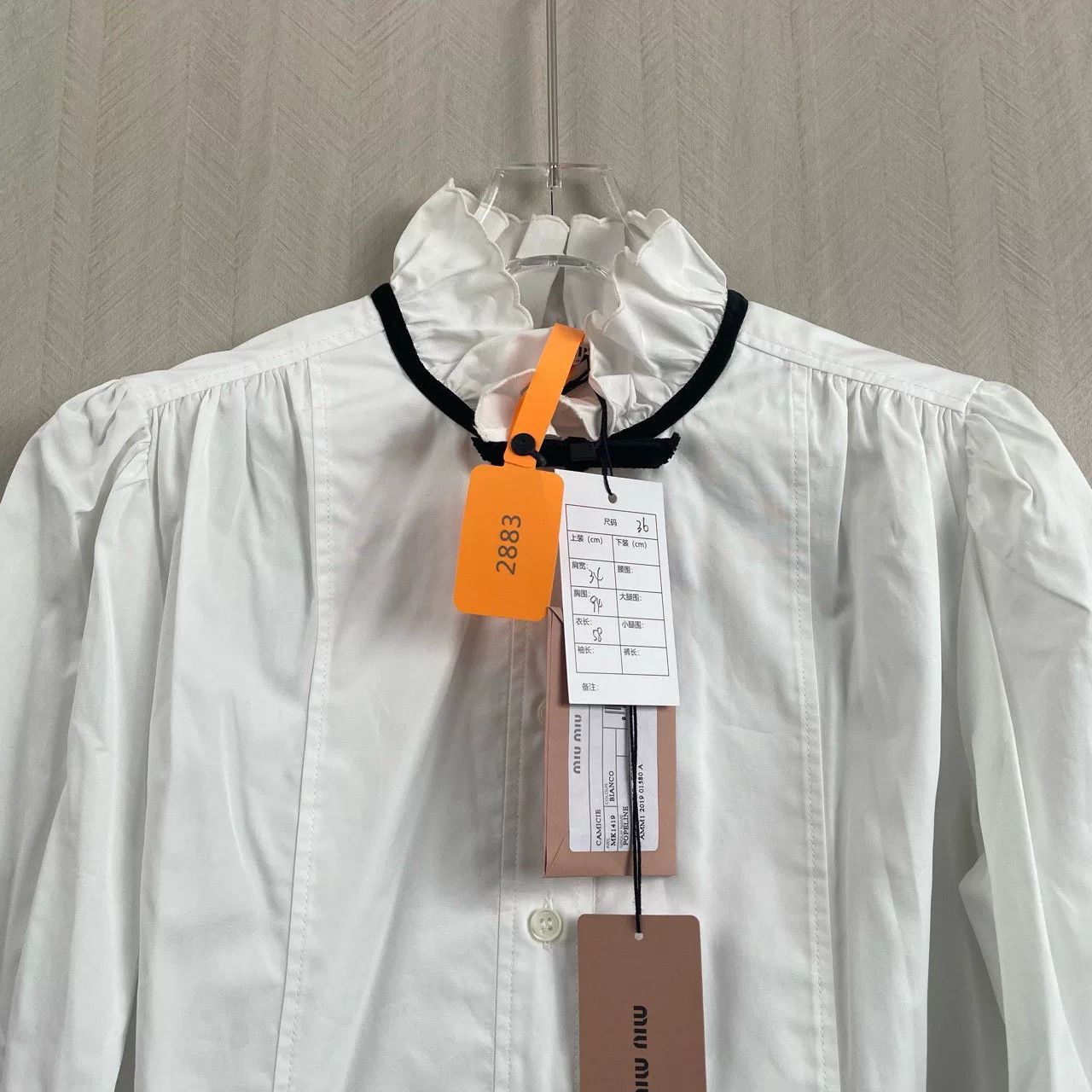 Miu Miu Miu Miu Bow Collar White Shirt Size XS / US 0-2 / IT 36-38 - 2 Thumbnail