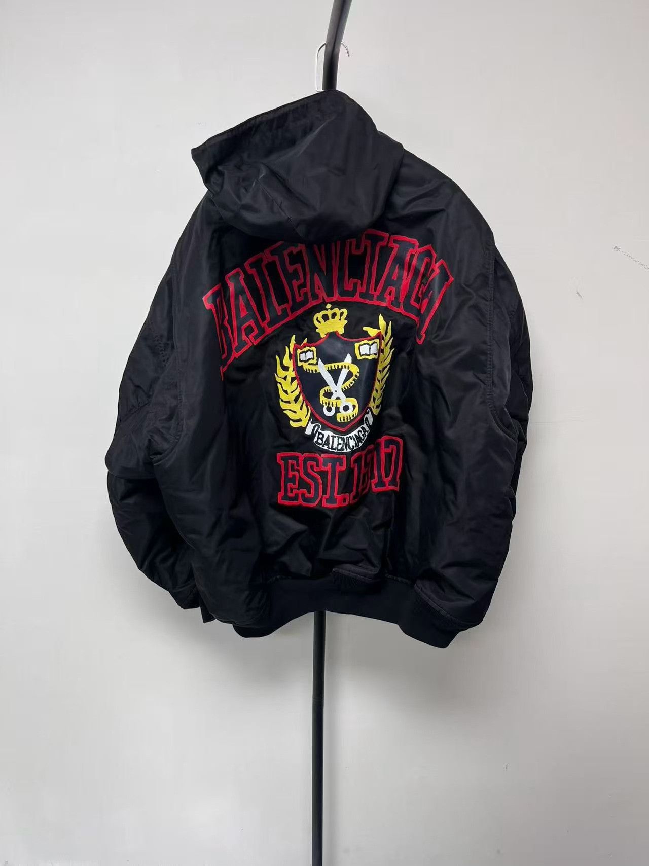 Balenciaga Balenciaga Black Hooded Bomber Jacket Size US S / EU 44-46 / 1 - 2 Thumbnail