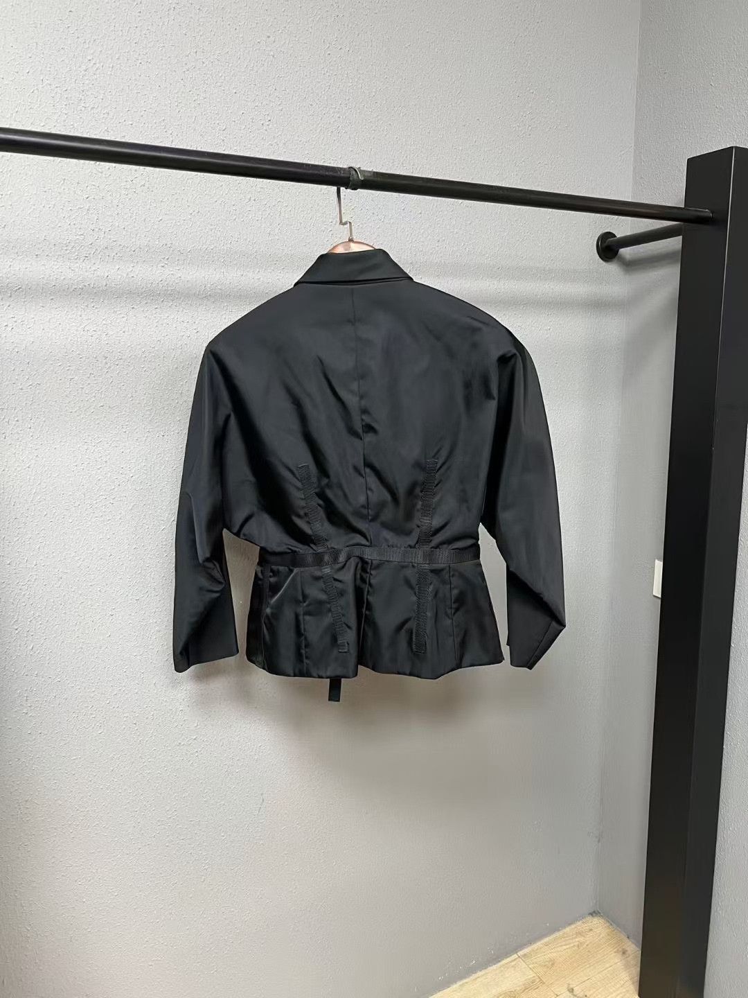 Prada Prada Black Nylon Cinched Waist Jacket Size M / US 6-8 / IT 42-44 - 2 Thumbnail