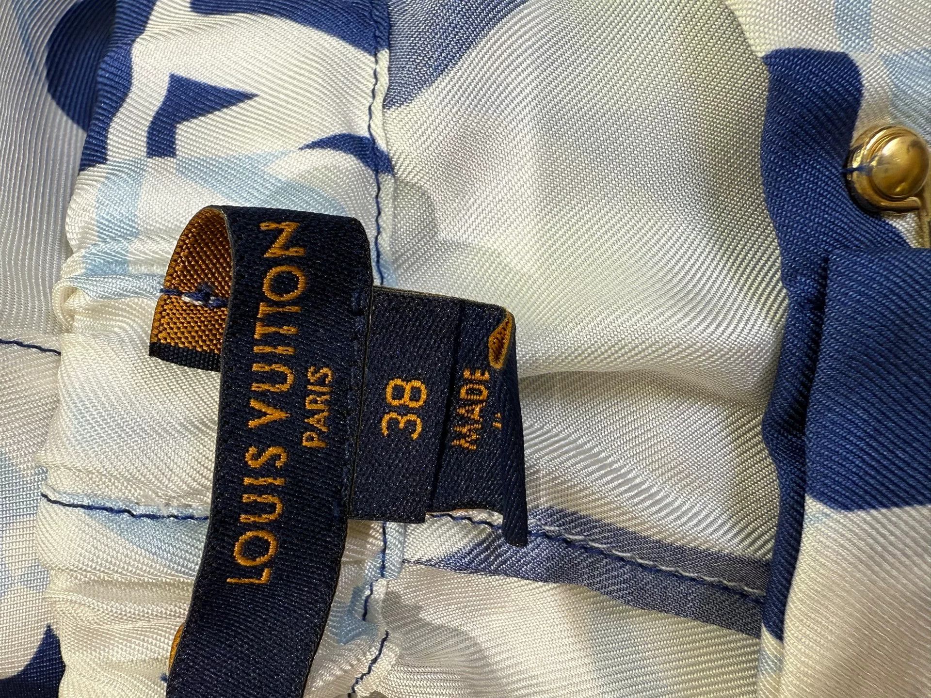 Louis Vuitton Louis Vuitton Blue White Monogram Silk Shorts Size US 38 / EU 54 - 5 Thumbnail