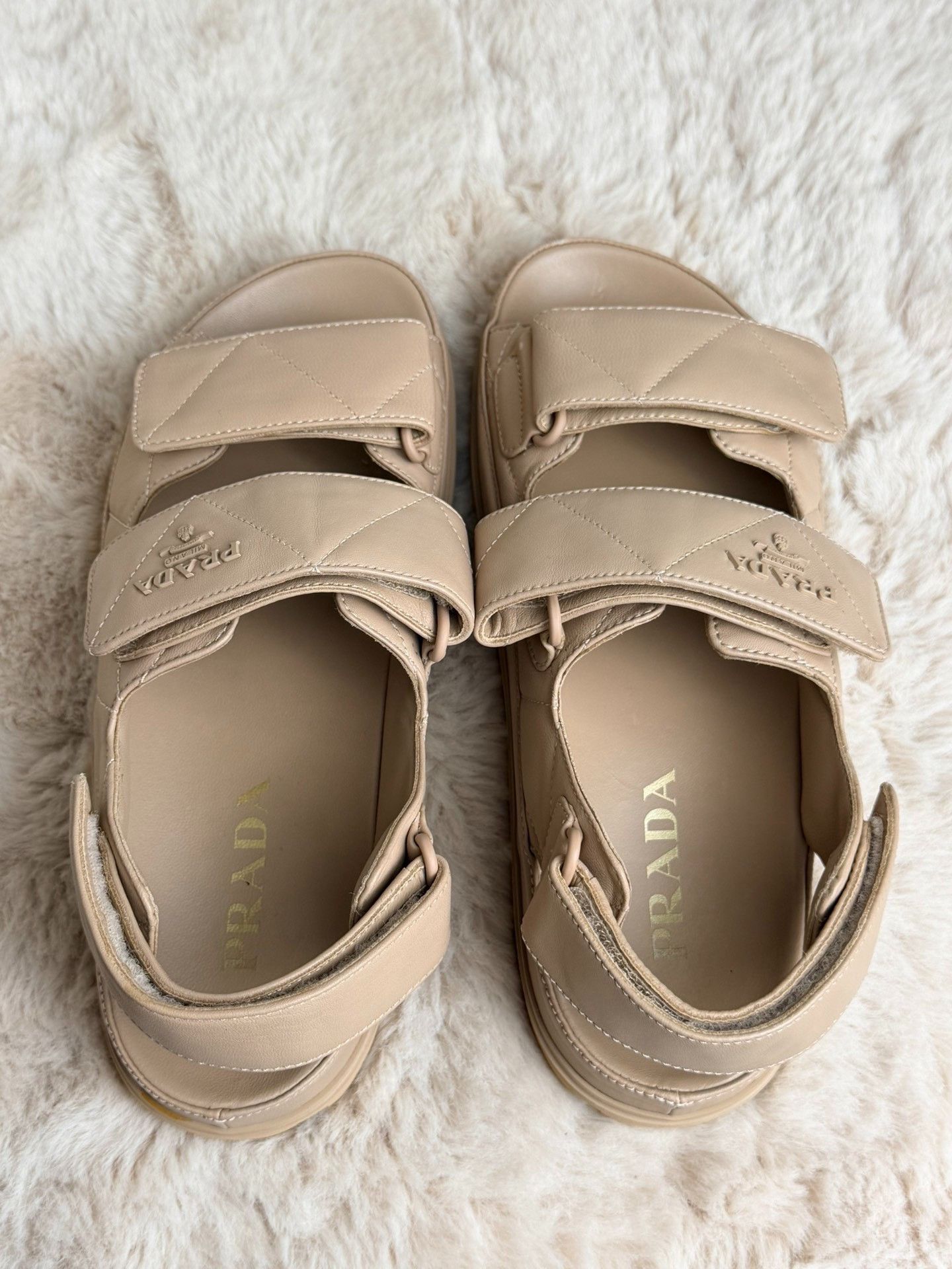 Prada Prada Retro Beige Sandals us_7-5 Women Size US 7.5 / IT 37.5 - 4 Thumbnail