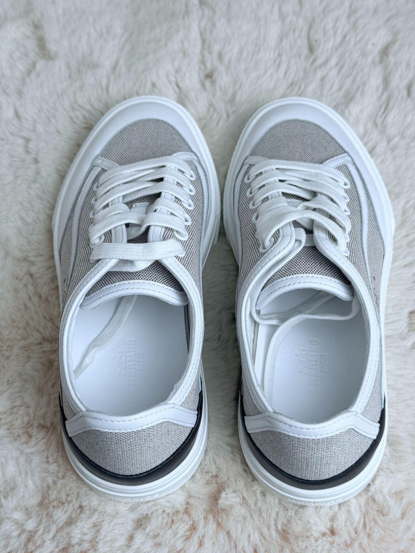 Hermes Hermes Canvas Gray Lowtop Sneakers us_6 Women Size US 6 / IT 36 - 4 Thumbnail