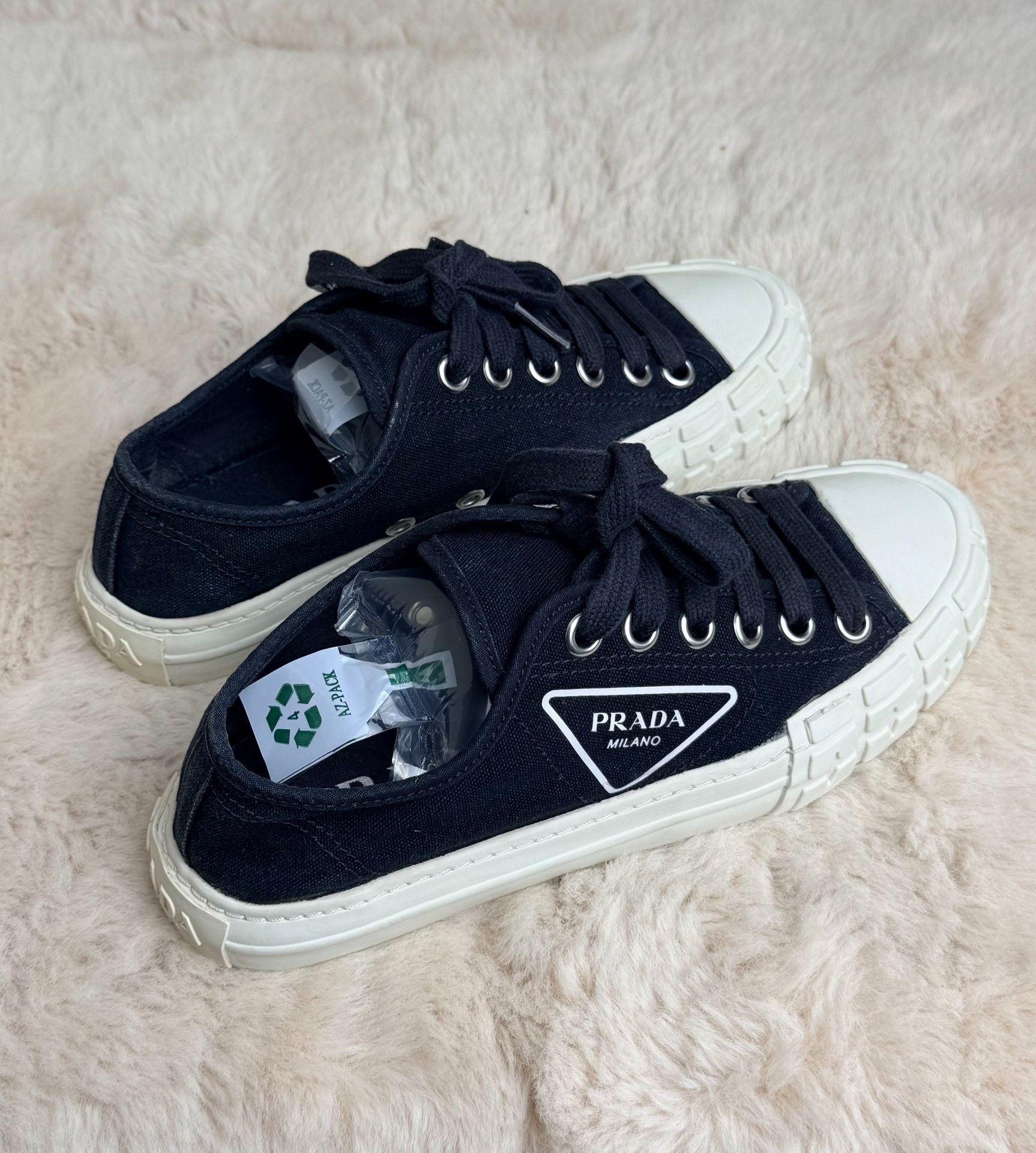 Prada Prada Canvas Blue Lowtop Sneakers us_6-5 Women Size US 6.5 / IT 36.5 - 2 Thumbnail