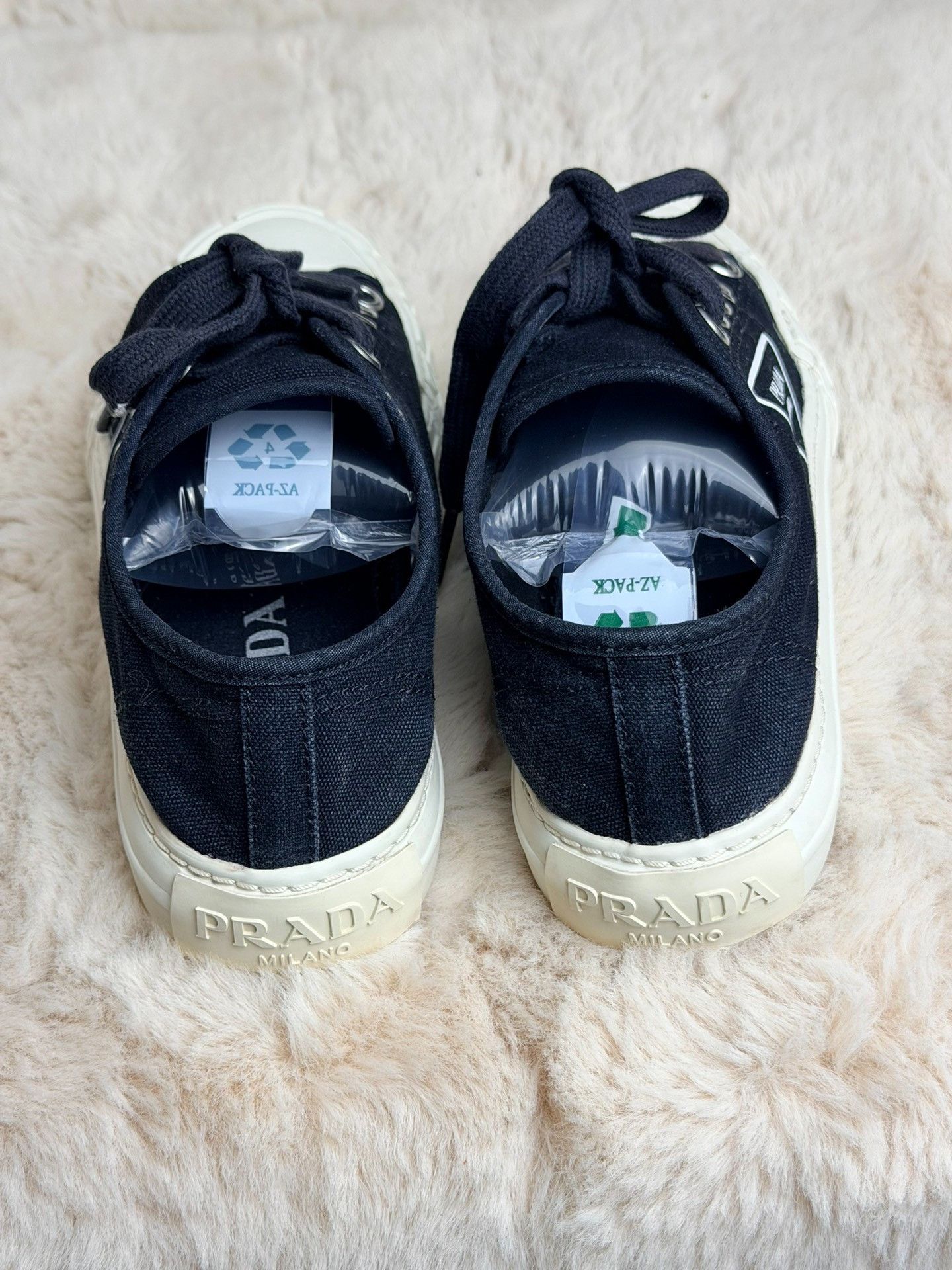 Prada Prada Canvas Blue Lowtop Sneakers us_6-5 Women Size US 6.5 / IT 36.5 - 5 Thumbnail