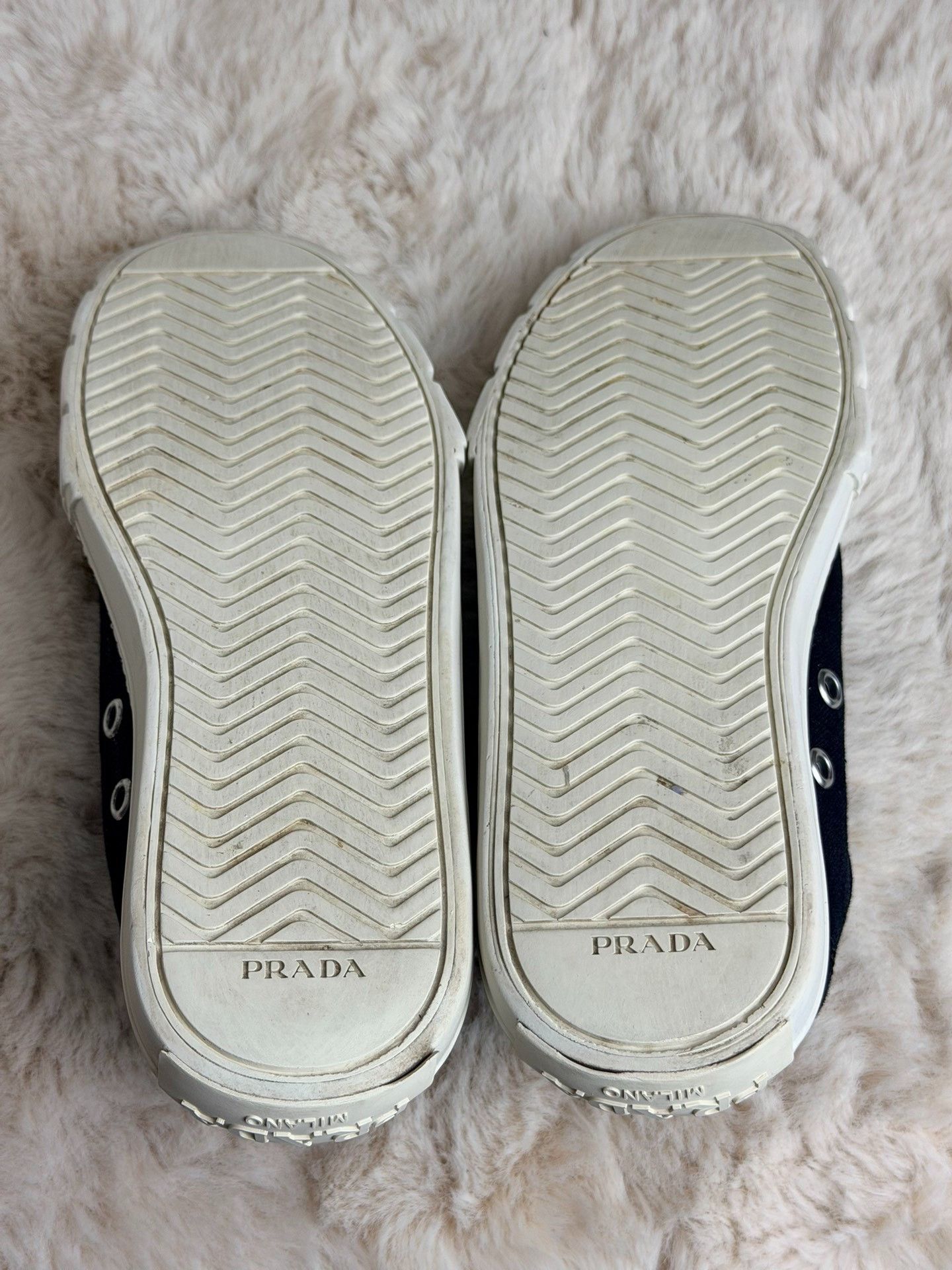 Prada Prada Canvas Blue Lowtop Sneakers us_6-5 Women Size US 6.5 / IT 36.5 - 6 Thumbnail