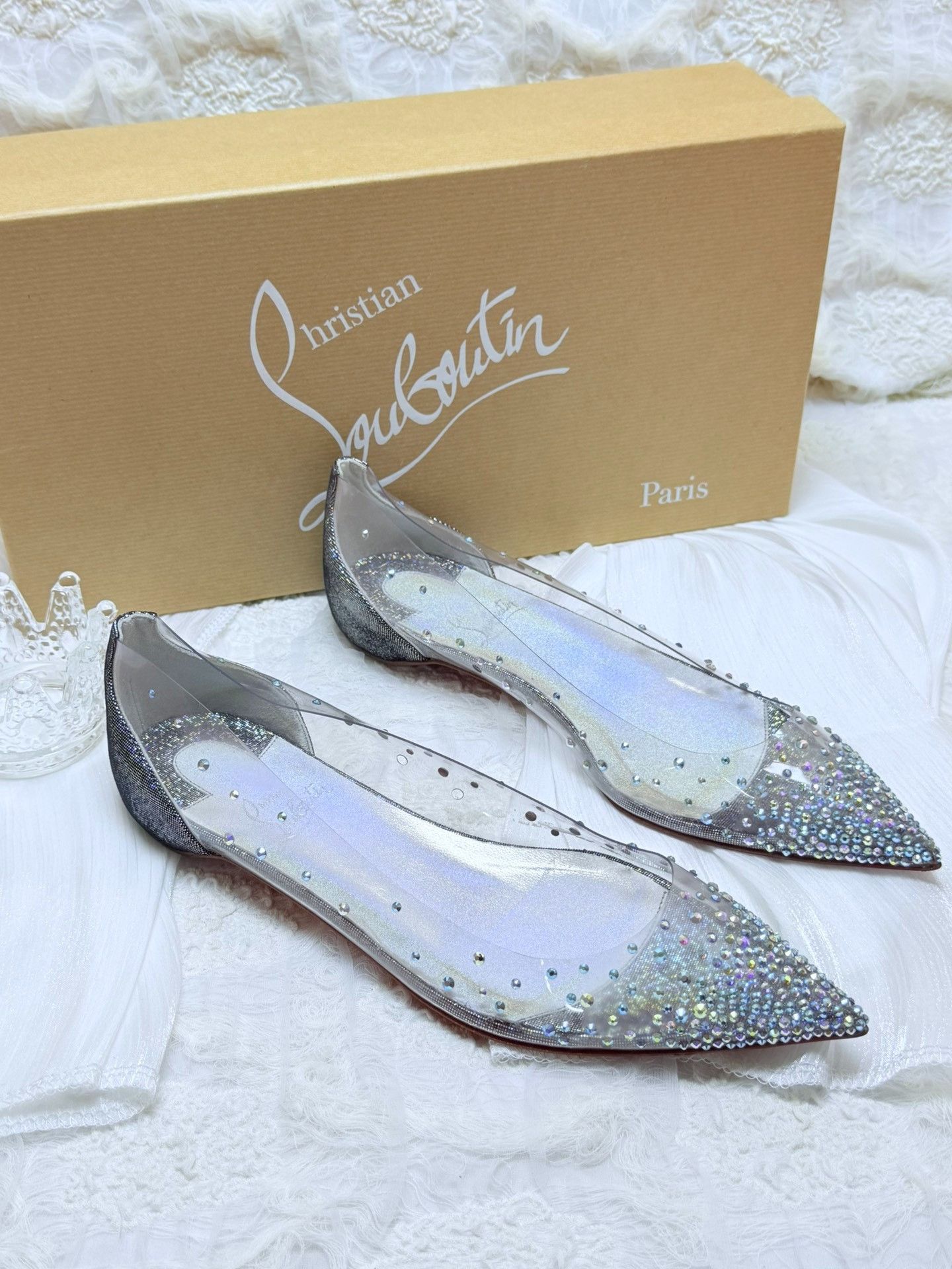 Christian Louboutin Christian Louboutin Clear Silver Sandals us_8 Women Size US 8 / IT 38 - 3 Thumbnail