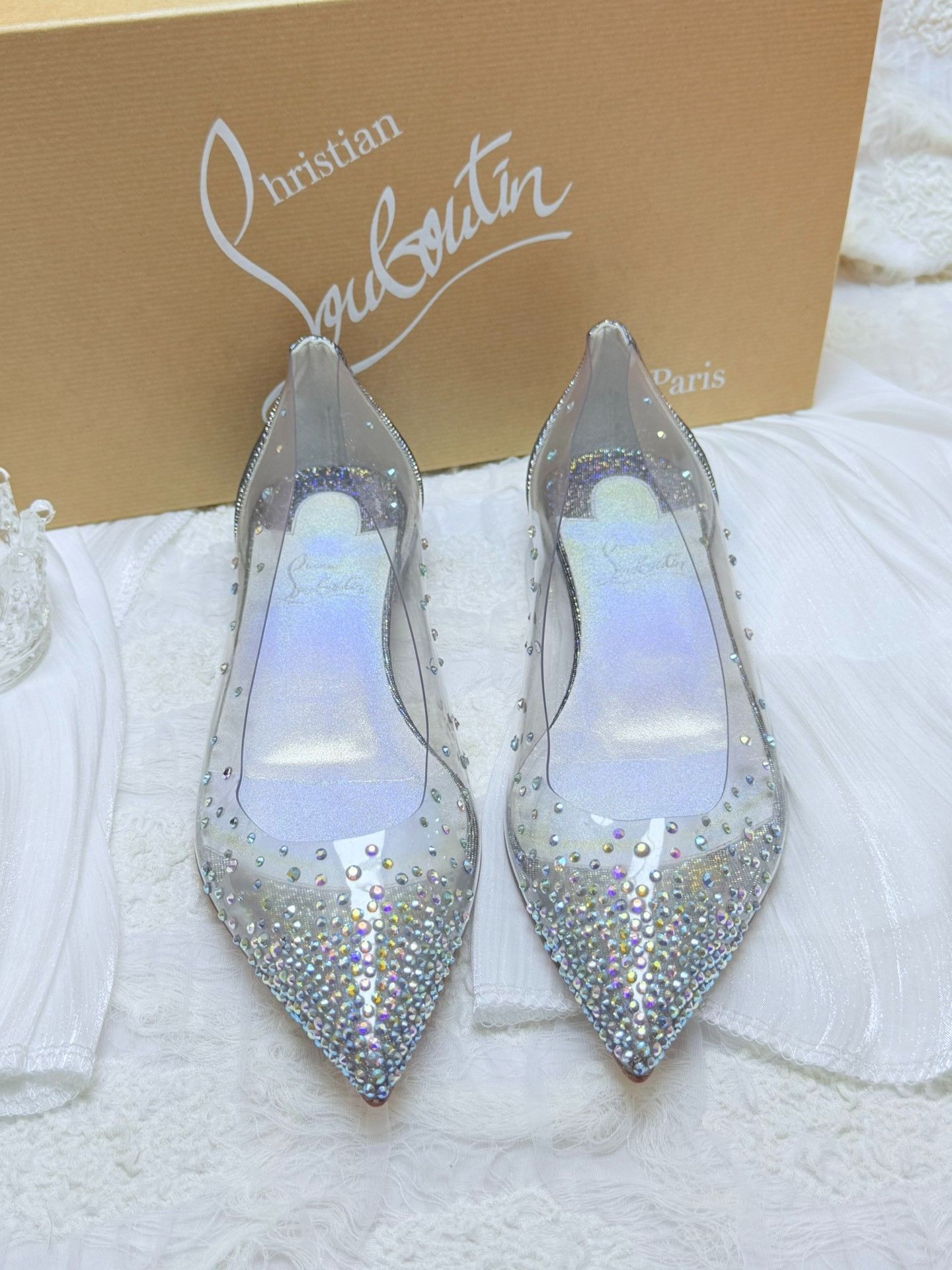 Christian Louboutin Christian Louboutin Clear Silver Sandals us_8 Women Size US 8 / IT 38 - 2 Thumbnail