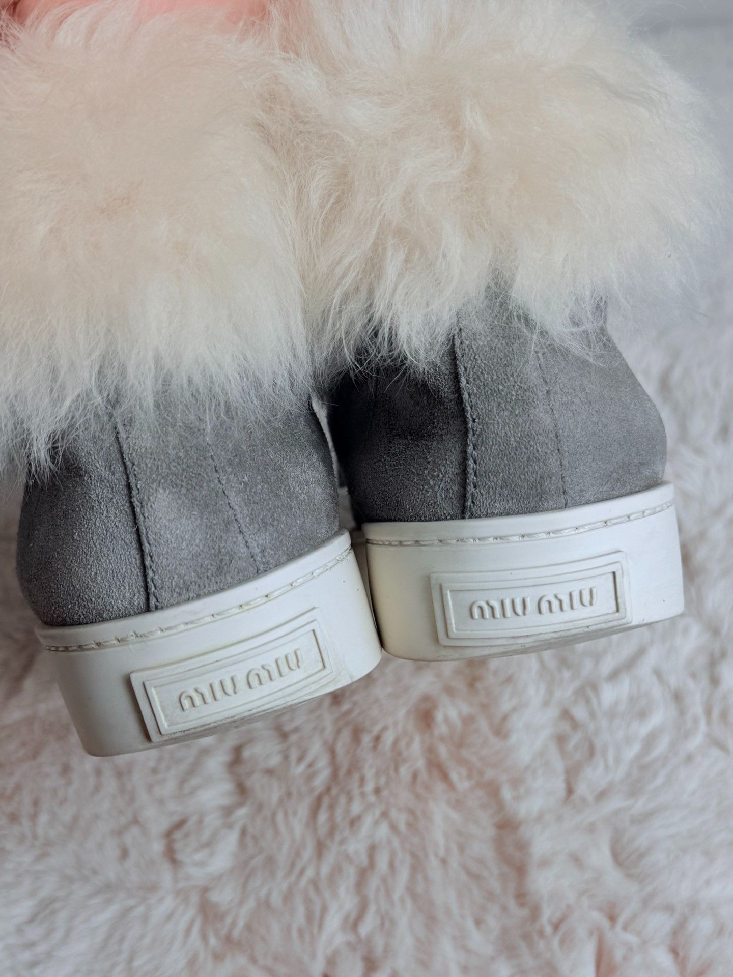 Miu Miu Miu Miu Wool Gray Boots us_8 Women Size US 8 / IT 38 - 5 Thumbnail
