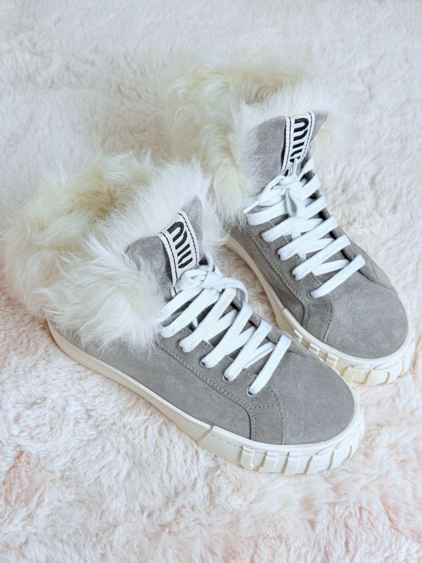 Miu Miu Miu Miu Wool Gray Boots us_8 Women Size US 8 / IT 38 - 3 Thumbnail