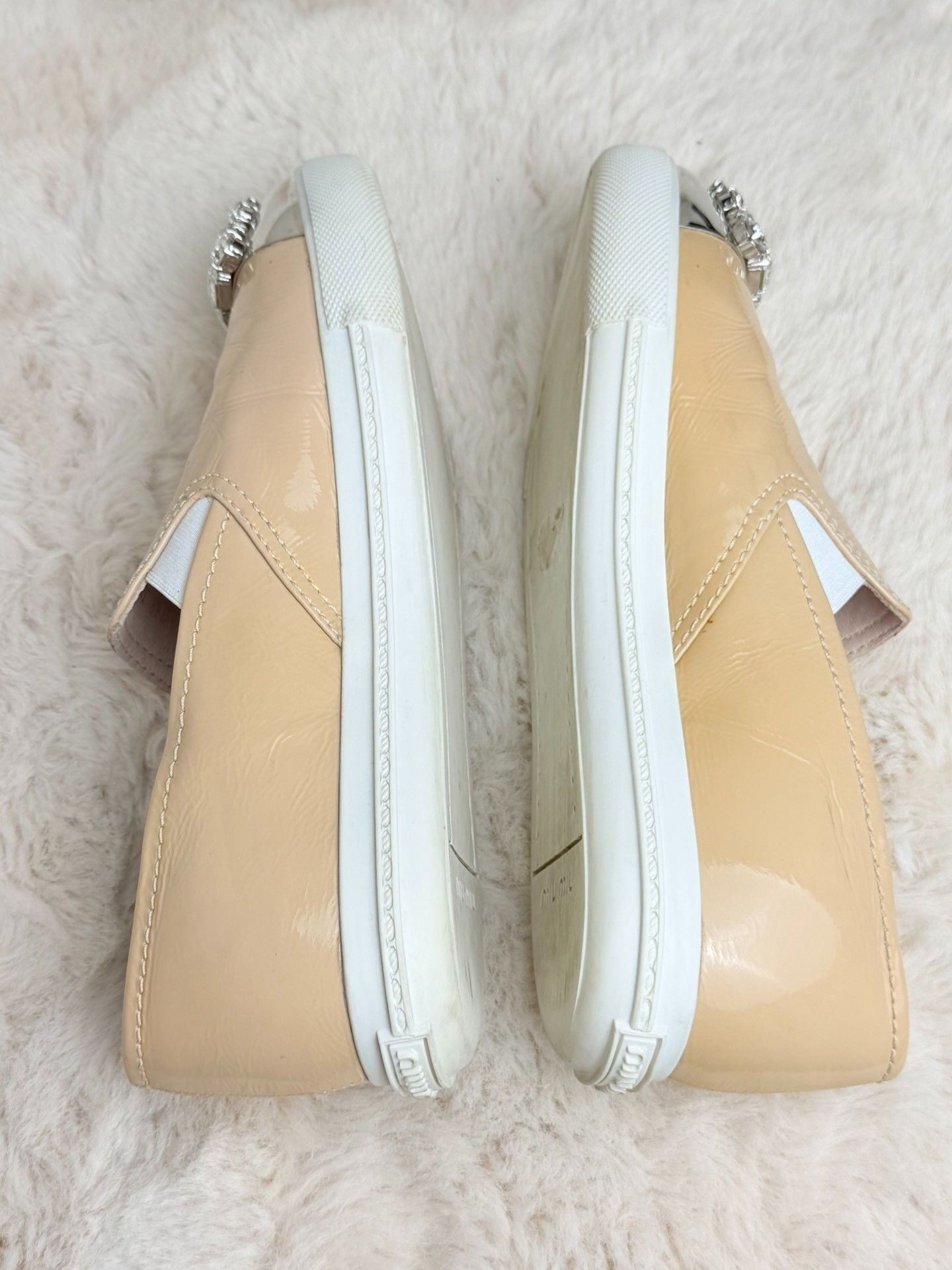 Miu Miu Miu Miu Beige Lowtop Sneakers us_7-5 Women Size US 7.5 / IT 37.5 - 5 Thumbnail