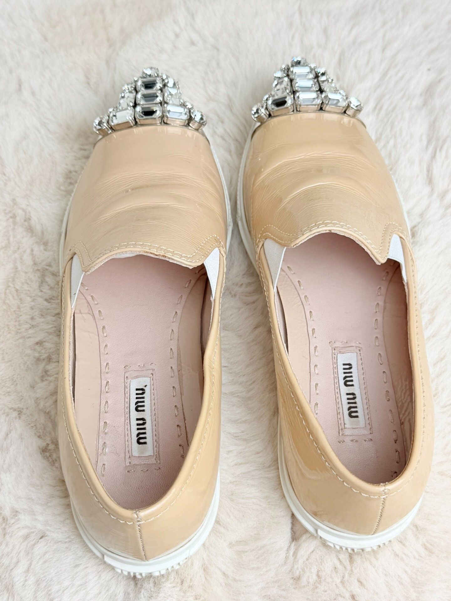 Miu Miu Miu Miu Beige Lowtop Sneakers us_7-5 Women Size US 7.5 / IT 37.5 - 4 Thumbnail