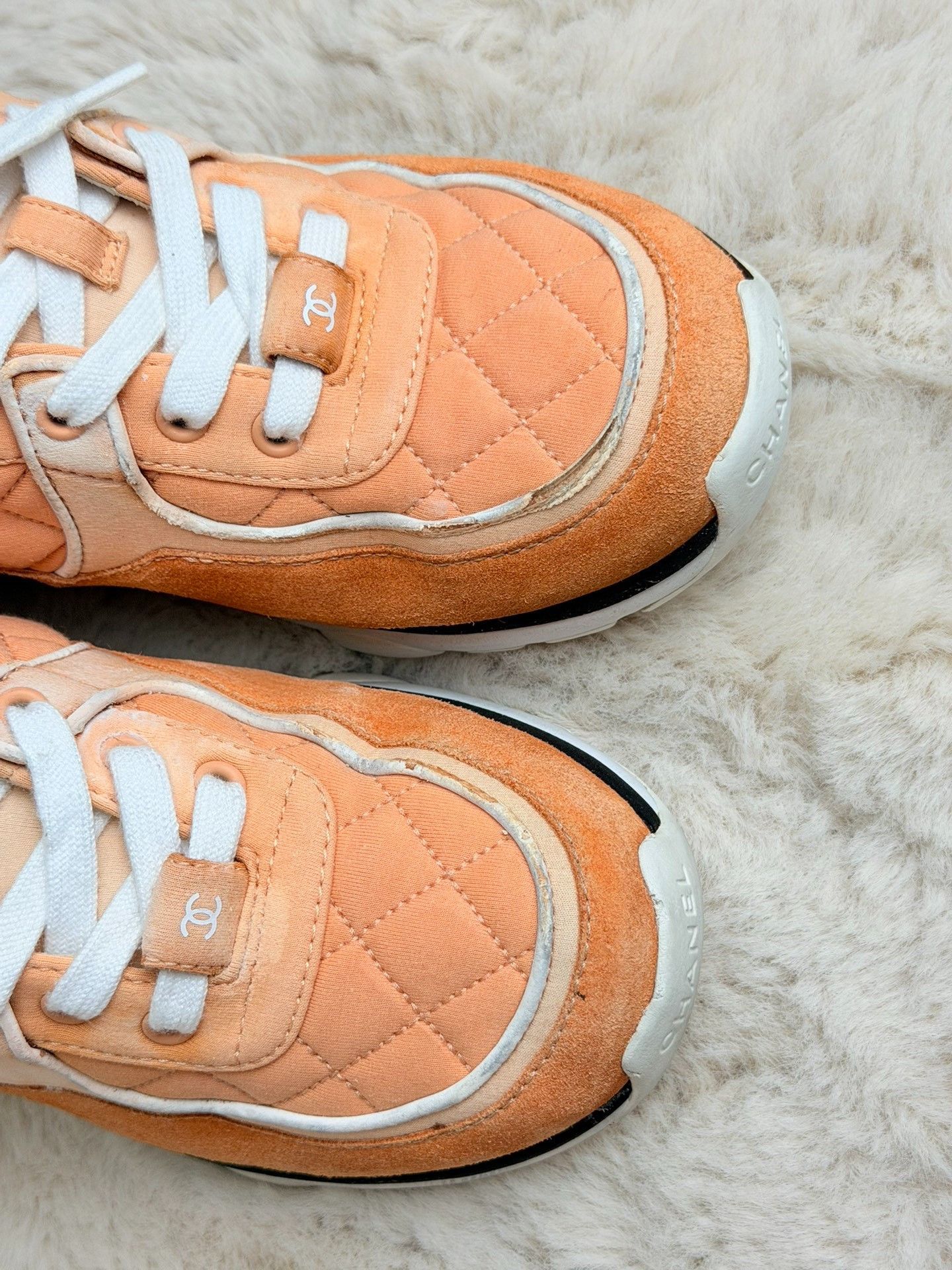 Chanel Chanel Orange Lowtop Sneakers us_6-5 Women Size US 6.5 / IT 36.5 - 7 Thumbnail