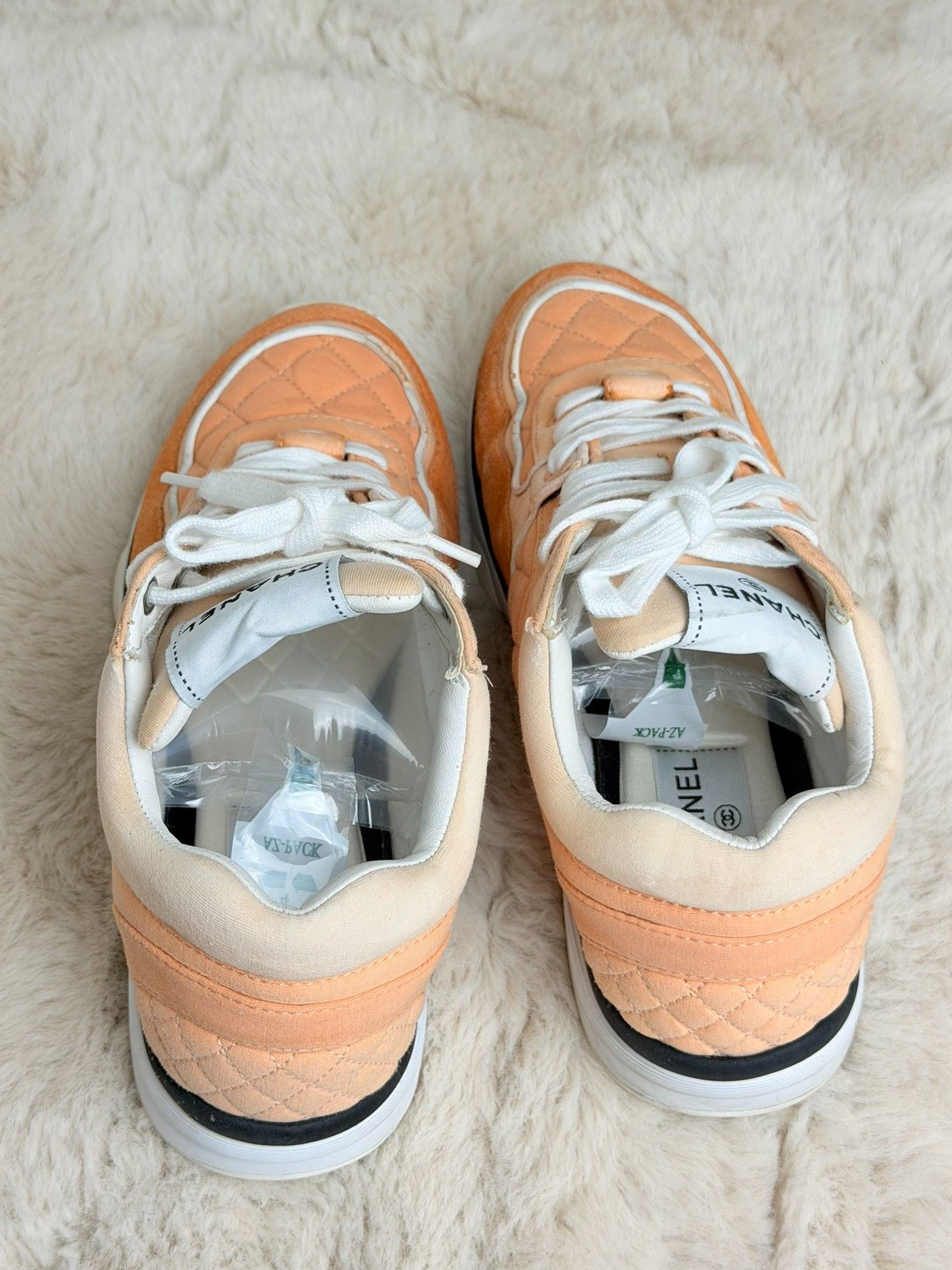 Chanel Chanel Orange Lowtop Sneakers us_6-5 Women Size US 6.5 / IT 36.5 - 4 Thumbnail