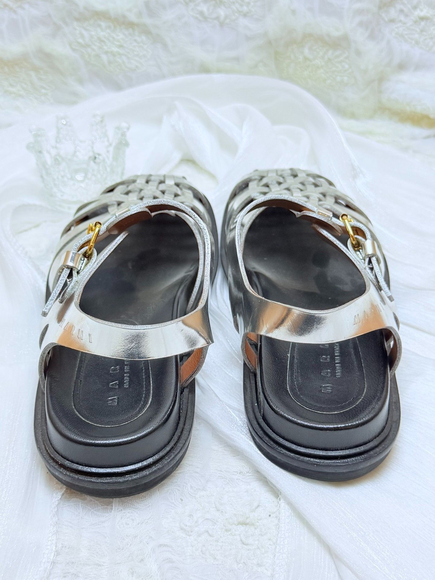 Marni Marni Metallic Silver Sandals us_6 Women Size US 6 / IT 36 - 4 Thumbnail