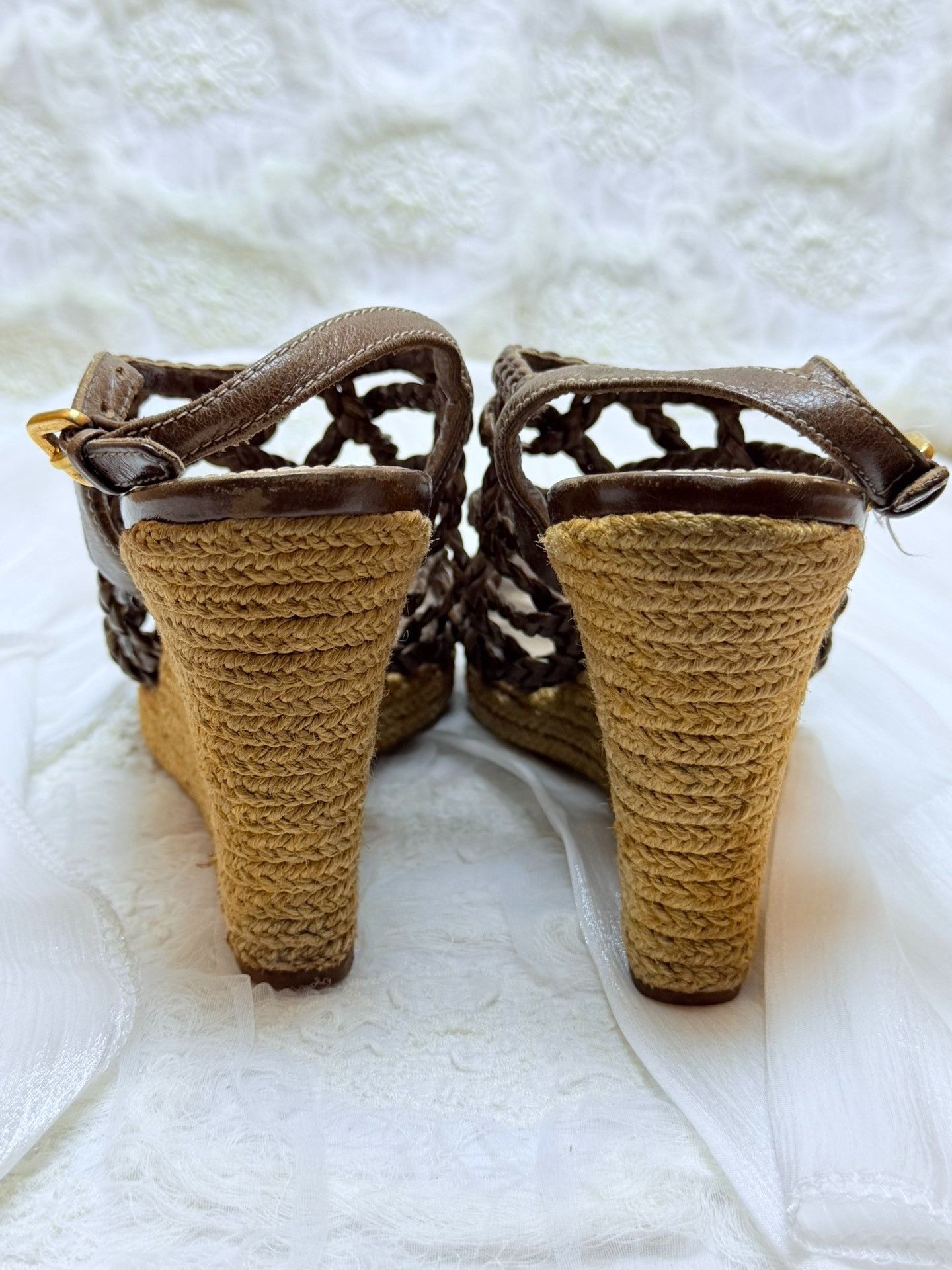 Prada Prada Knit Brown Sandals us_7 Women Size US 7 / IT 37 - 4 Thumbnail