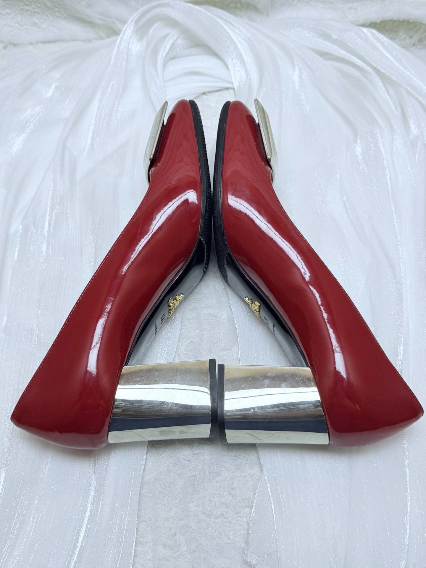 Prada Prada Patent Red Lowtop Sneakers us_7-5 Women Size US 7.5 / IT 37.5 - 5 Thumbnail