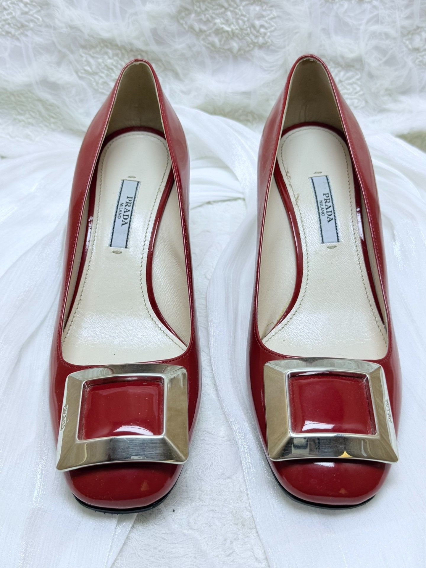 Prada Prada Patent Red Lowtop Sneakers us_7-5 Women Size US 7.5 / IT 37.5 - 3 Thumbnail