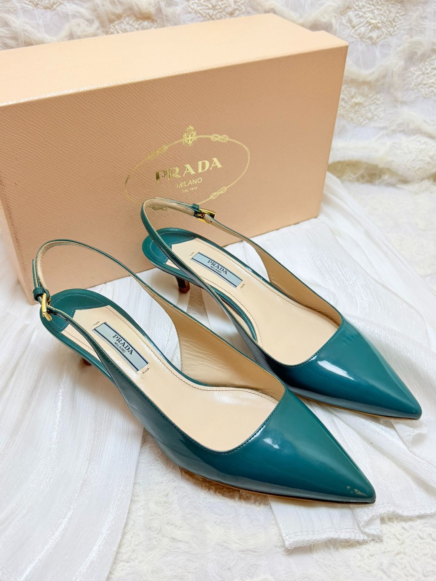 Prada Prada Patent Blue Sandals us_7 Women Size US 7 / IT 37 - 3 Thumbnail