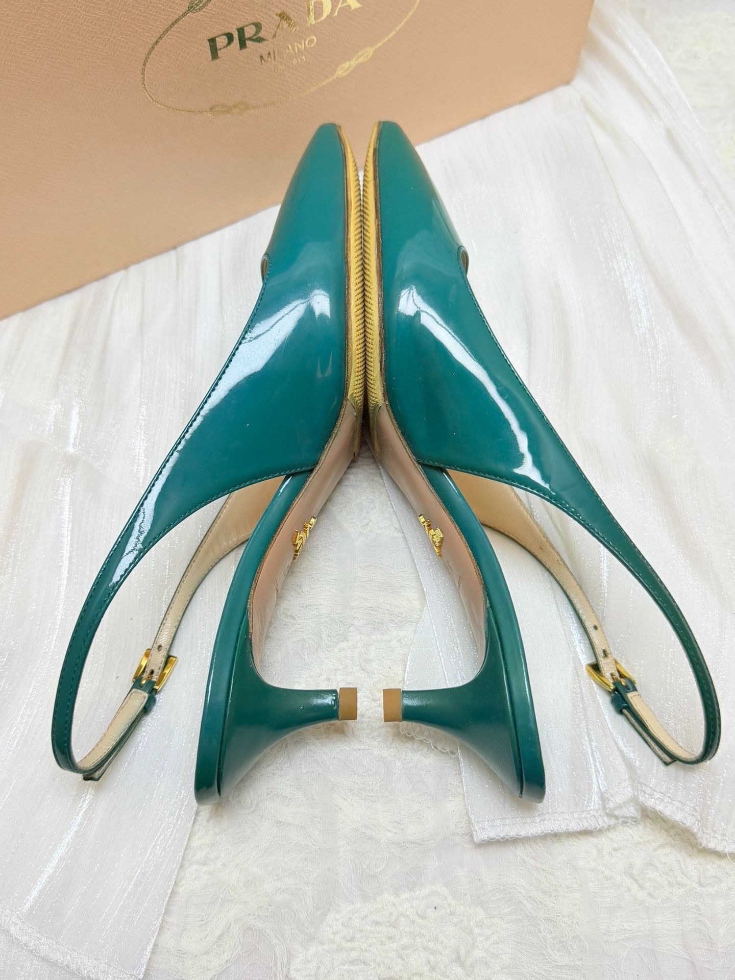 Prada Prada Patent Blue Sandals us_7 Women Size US 7 / IT 37 - 5 Thumbnail