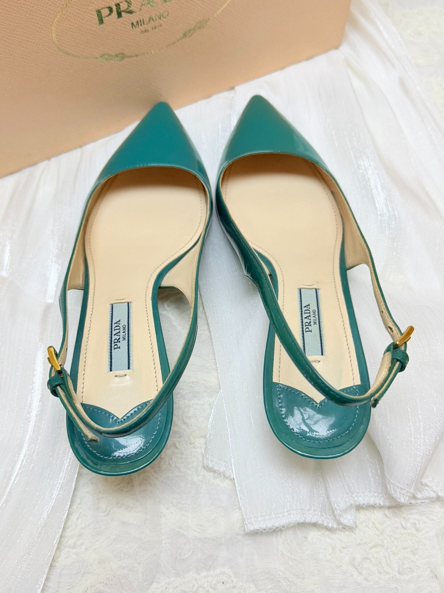 Prada Prada Patent Blue Sandals us_7 Women Size US 7 / IT 37 - 4 Thumbnail