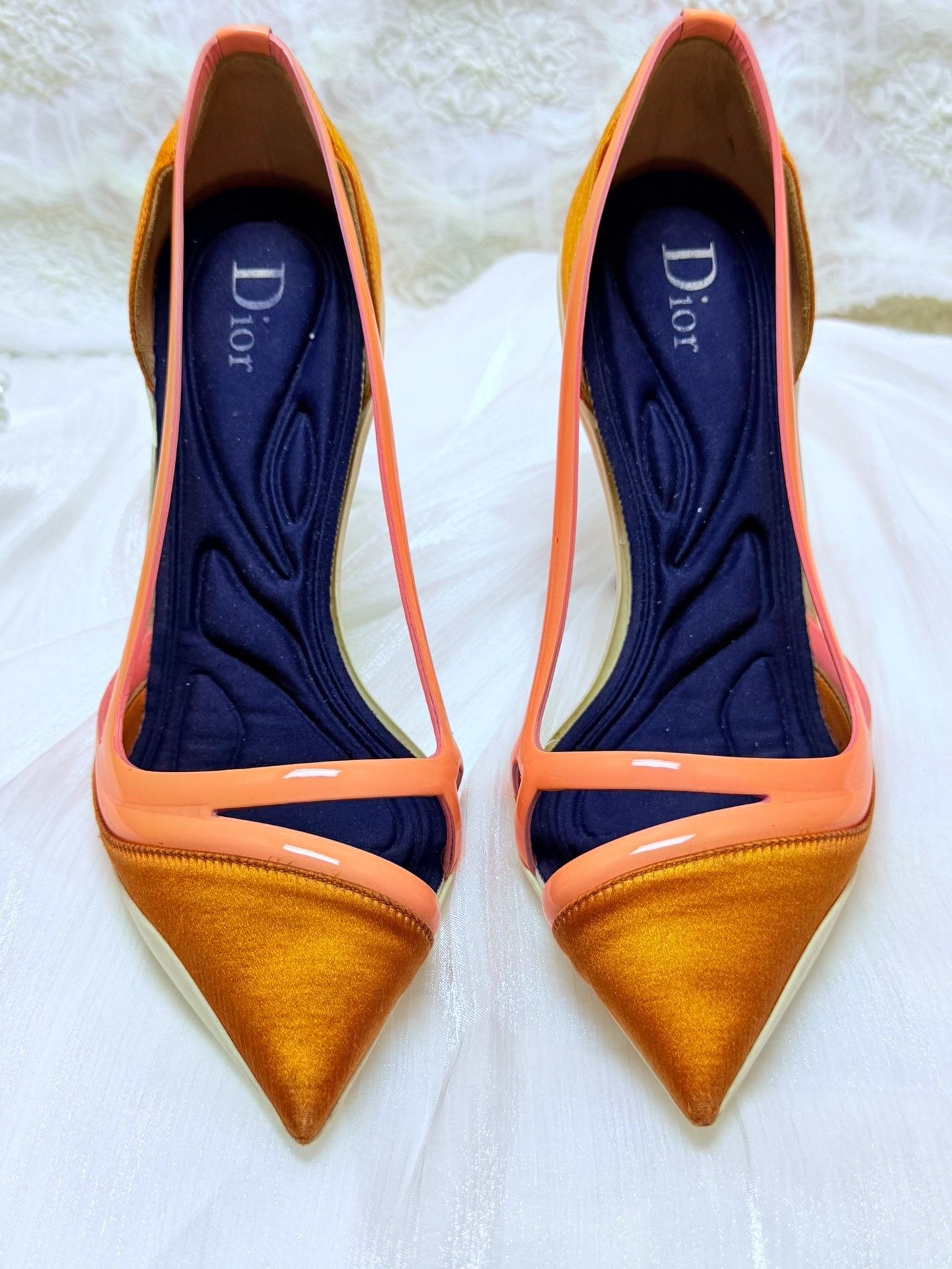 Dior Dior Patchwork Orange Lowtop Sneakers us_6 Women Size US 6 / IT 36 - 2 Thumbnail