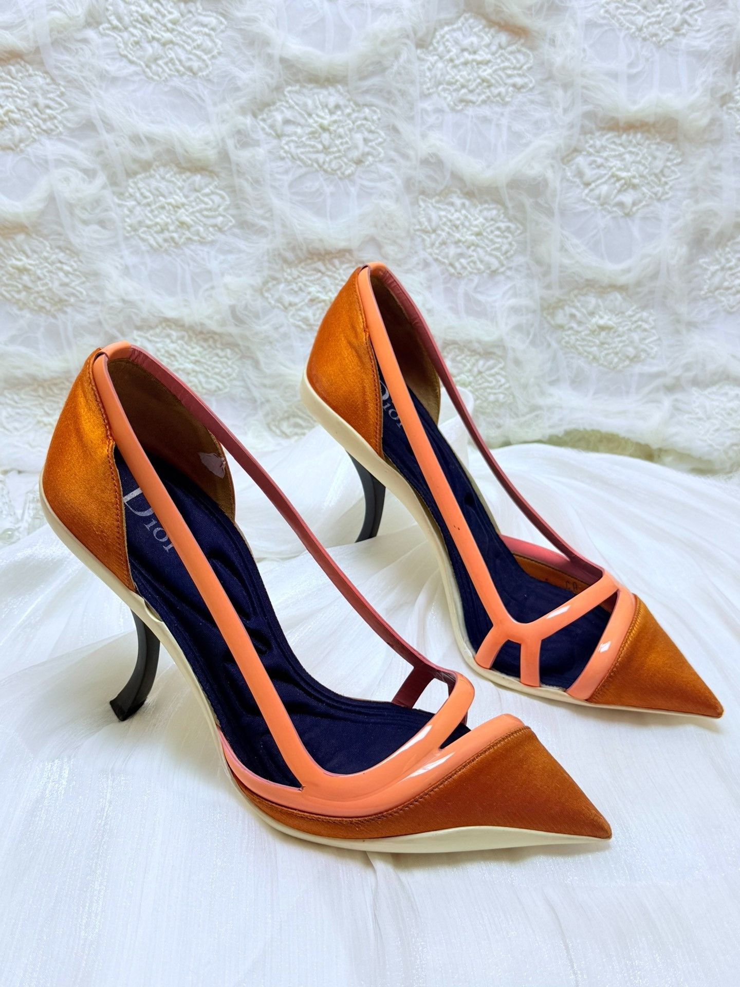 Dior Dior Patchwork Orange Lowtop Sneakers us_6 Women Size US 6 / IT 36 - 3 Thumbnail