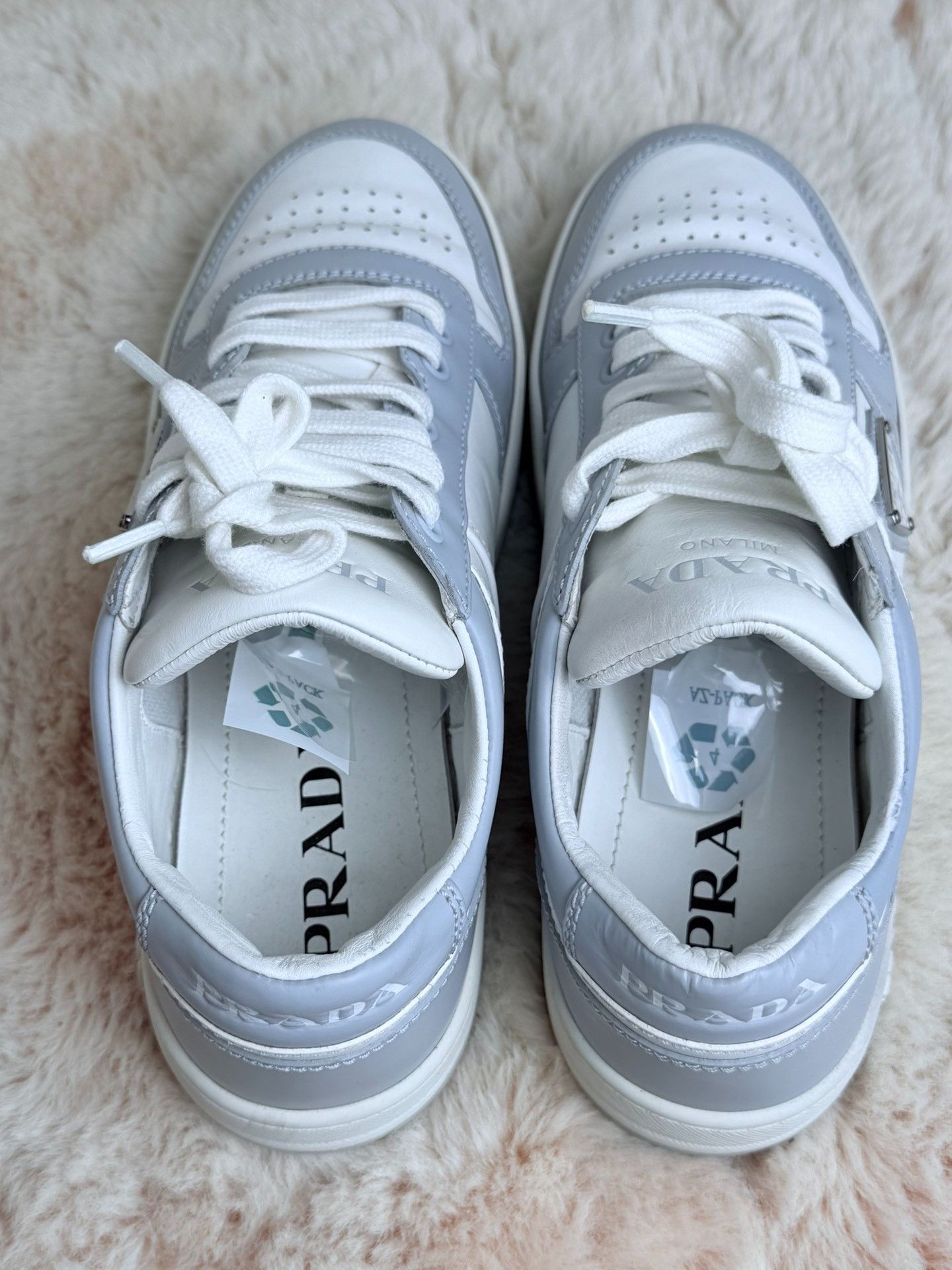 Prada Prada Down Blue Lowtop Sneakers us_7-5 Women Size US 7.5 / IT 37.5 - 5 Thumbnail