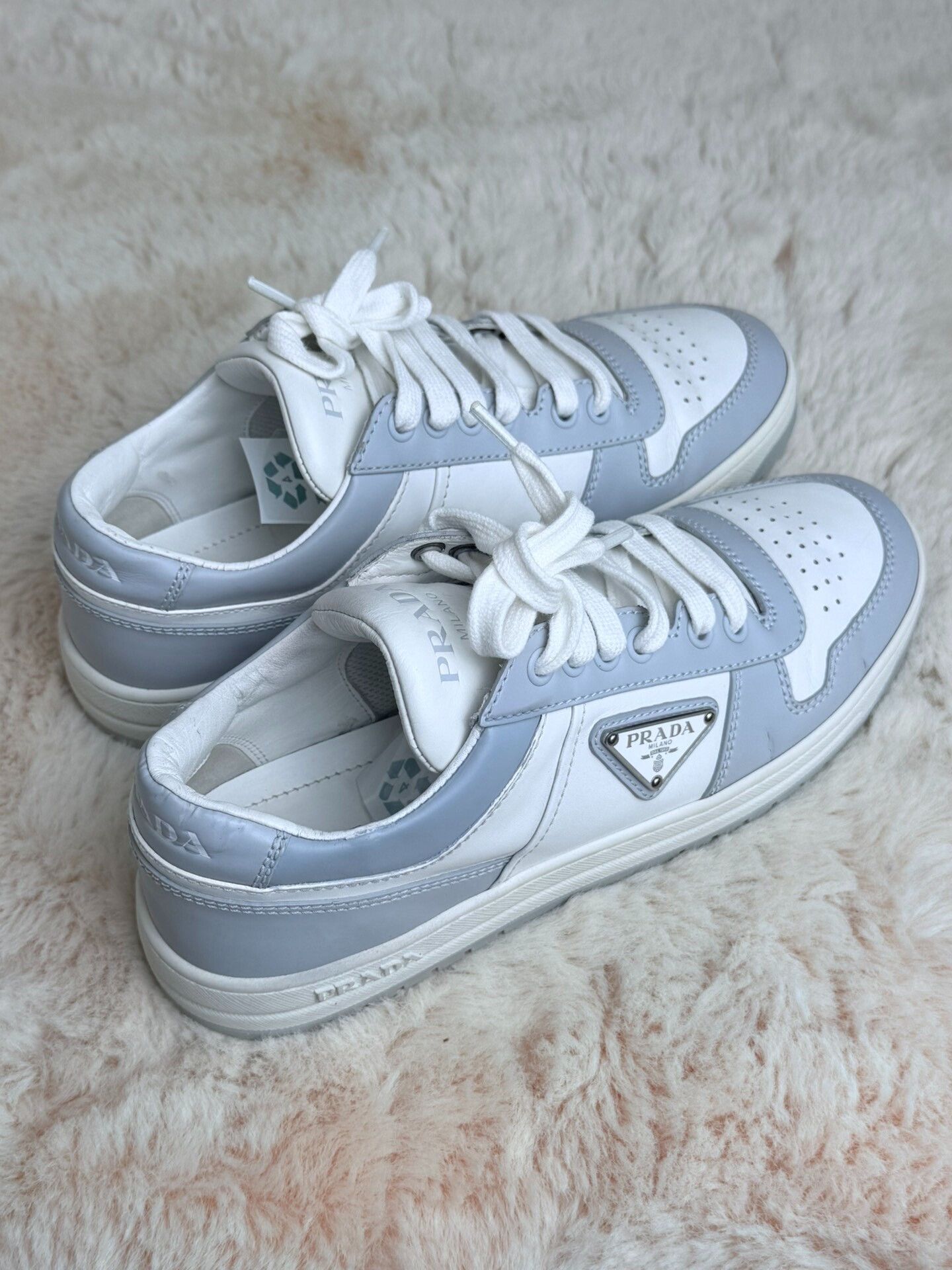 Prada Prada Down Blue Lowtop Sneakers us_7-5 Women Size US 7.5 / IT 37.5 - 4 Thumbnail