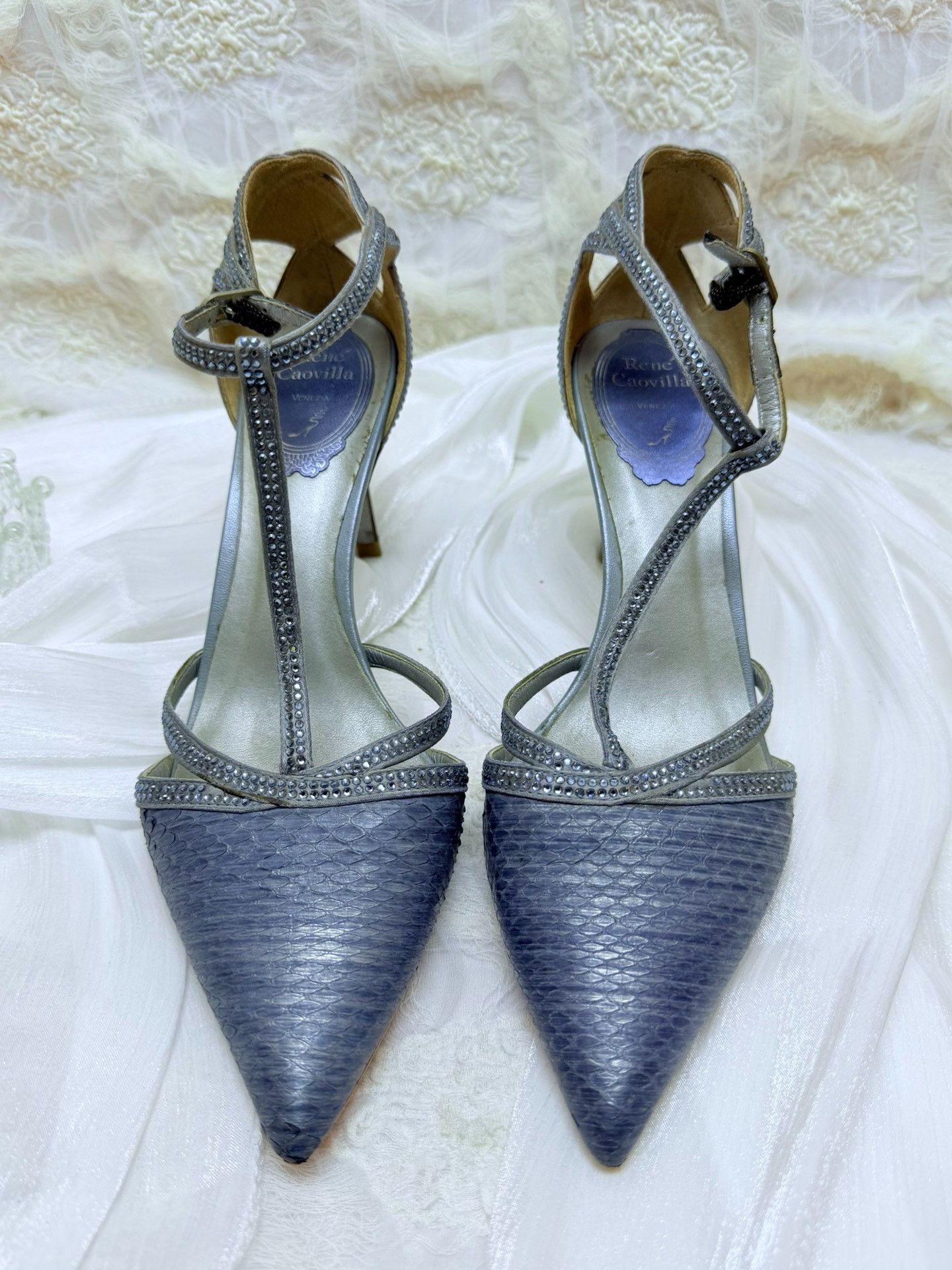 Rene Caovilla Rene Caovilla Animal Print Blue Lowtop Sneakers us_6 Women Size US 6 / IT 36 - 3 Thumbnail