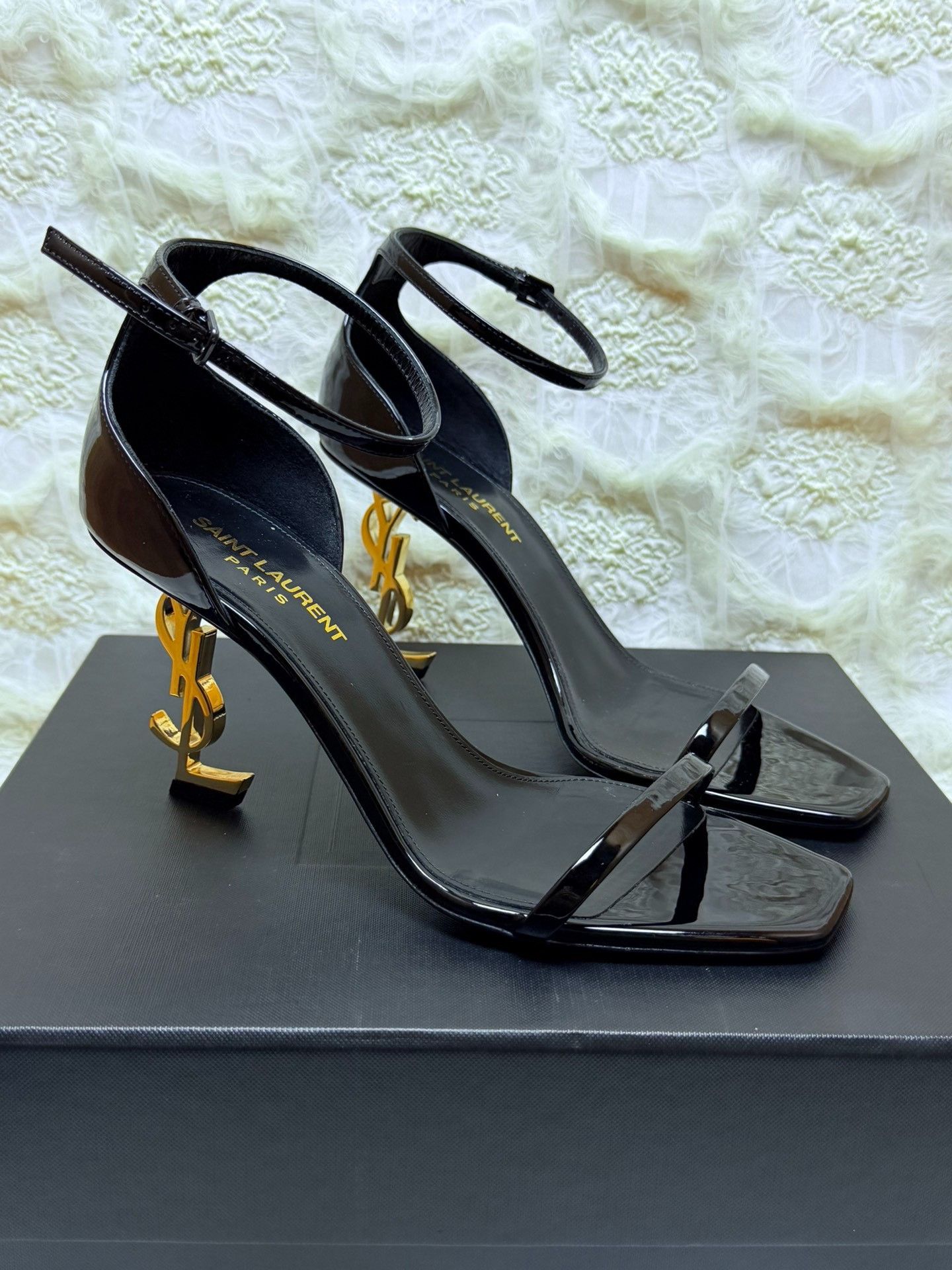 Saint Laurent Paris Saint Laurent Paris Patent Gold Sandals us_7 Women Size US 7 / IT 37 - 2 Thumbnail