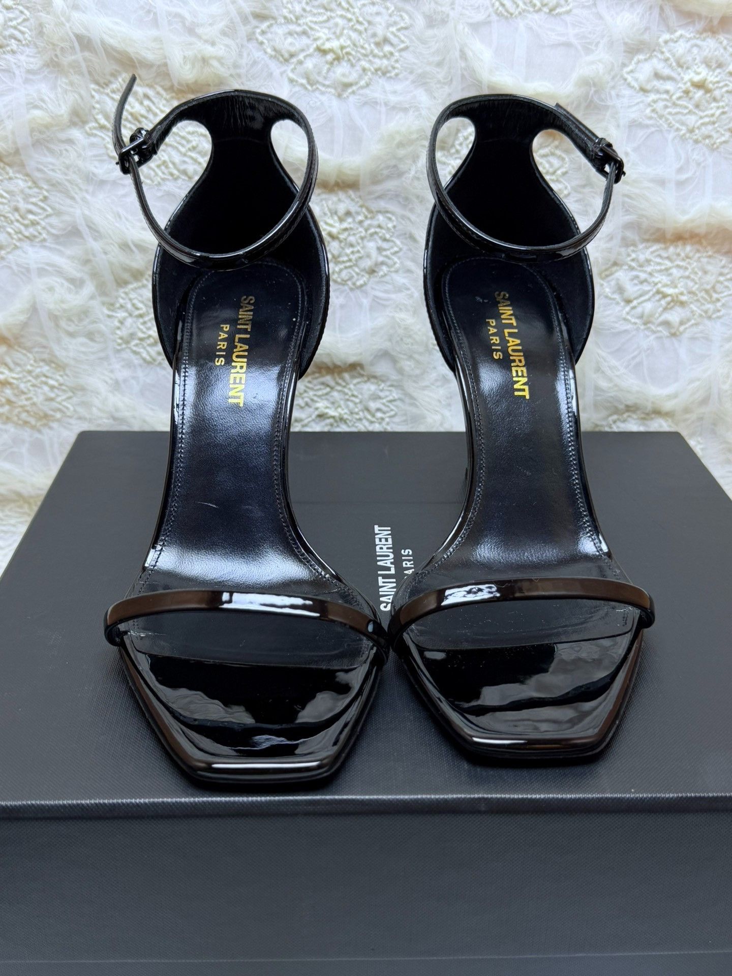Saint Laurent Paris Saint Laurent Paris Patent Gold Sandals us_7 Women Size US 7 / IT 37 - 3 Thumbnail