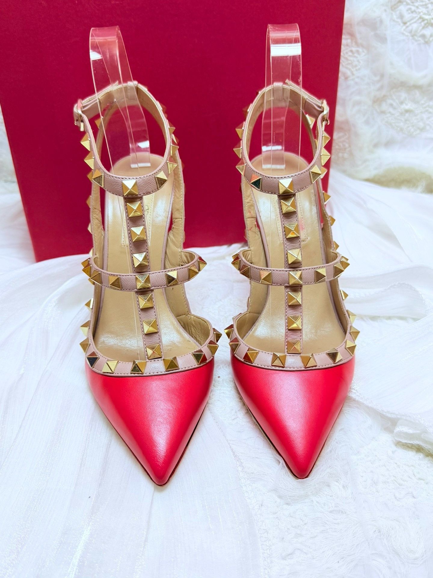 Valentino Valentino Leather Red Sandals us_5-5 Women Size US 5.5 / IT 35.5 - 4 Thumbnail