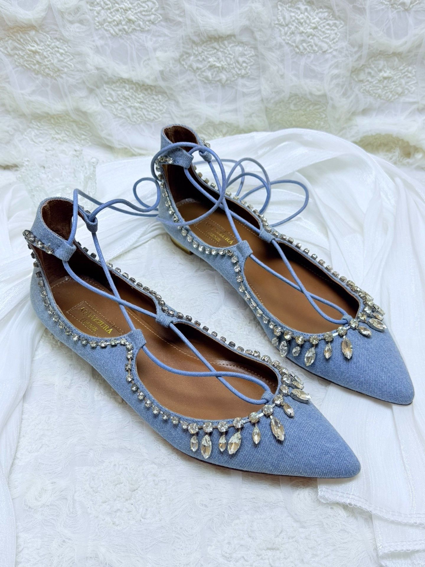 Aquazzura Aquazzura Denim Blue Sandals us_9 Women Size US 9 / IT 39 - 3 Thumbnail