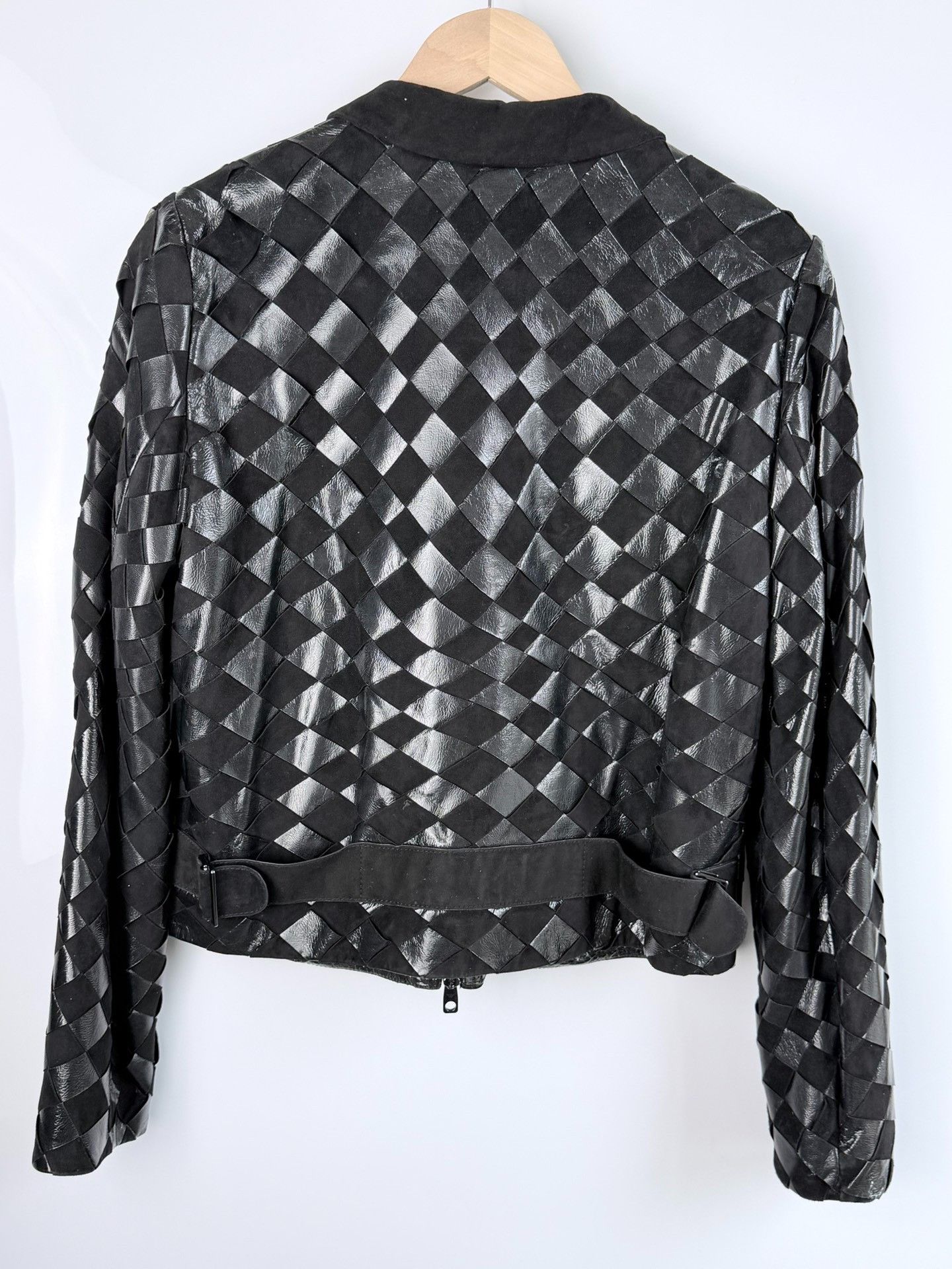 Emporio Armani Emporio Armani Checkered Black Leather Jacket it_44 Women Size M / US 6-8 / IT 42-44 - 2 Thumbnail
