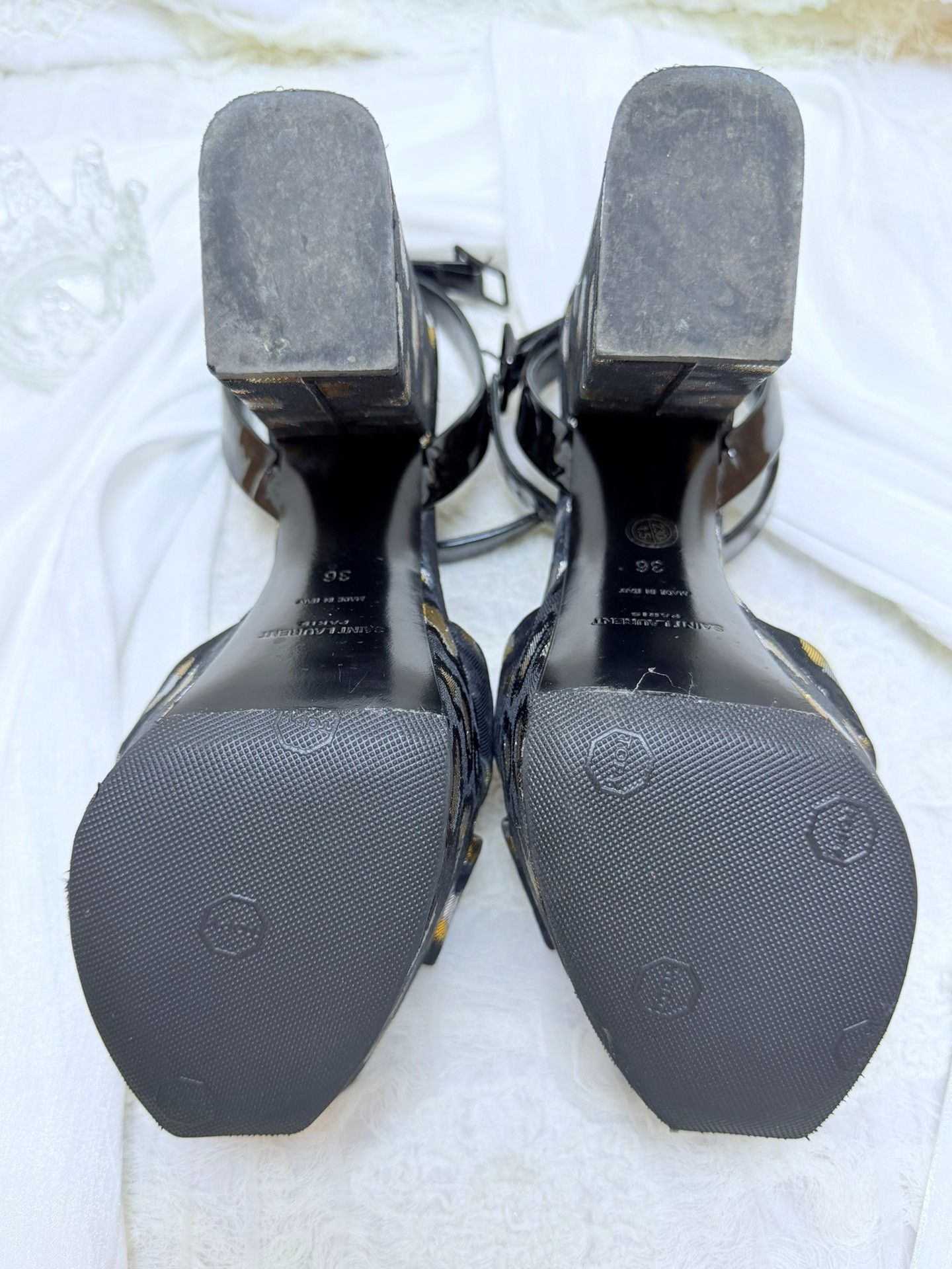 Saint Laurent Paris Saint Laurent Paris Animal Print Black Sandals us_6 Women Size US 6 / IT 36 - 5 Thumbnail