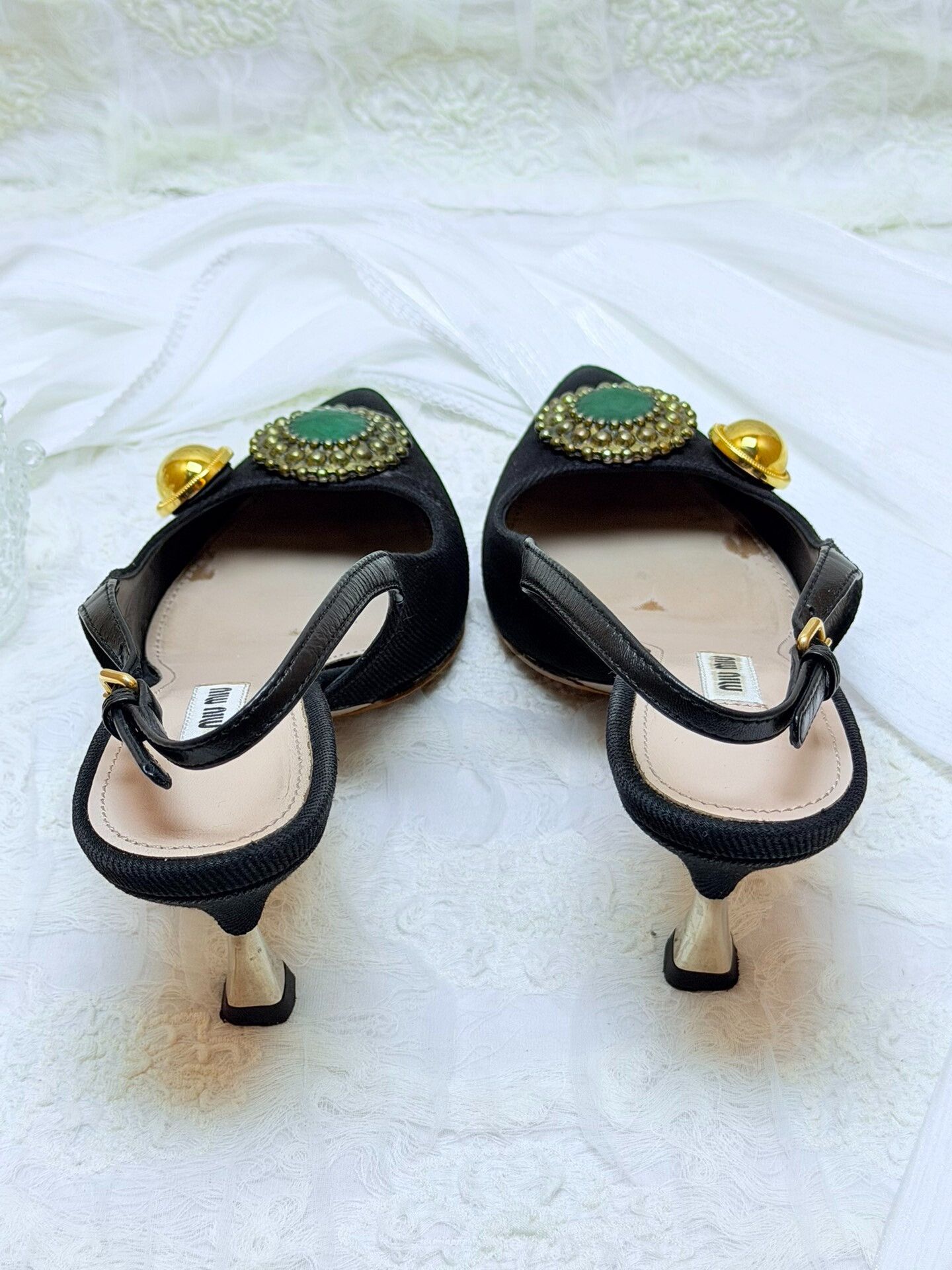 Miu Miu Miu Miu Canvas Green Sandals us_6 Women Size US 6 / IT 36 - 5 Thumbnail