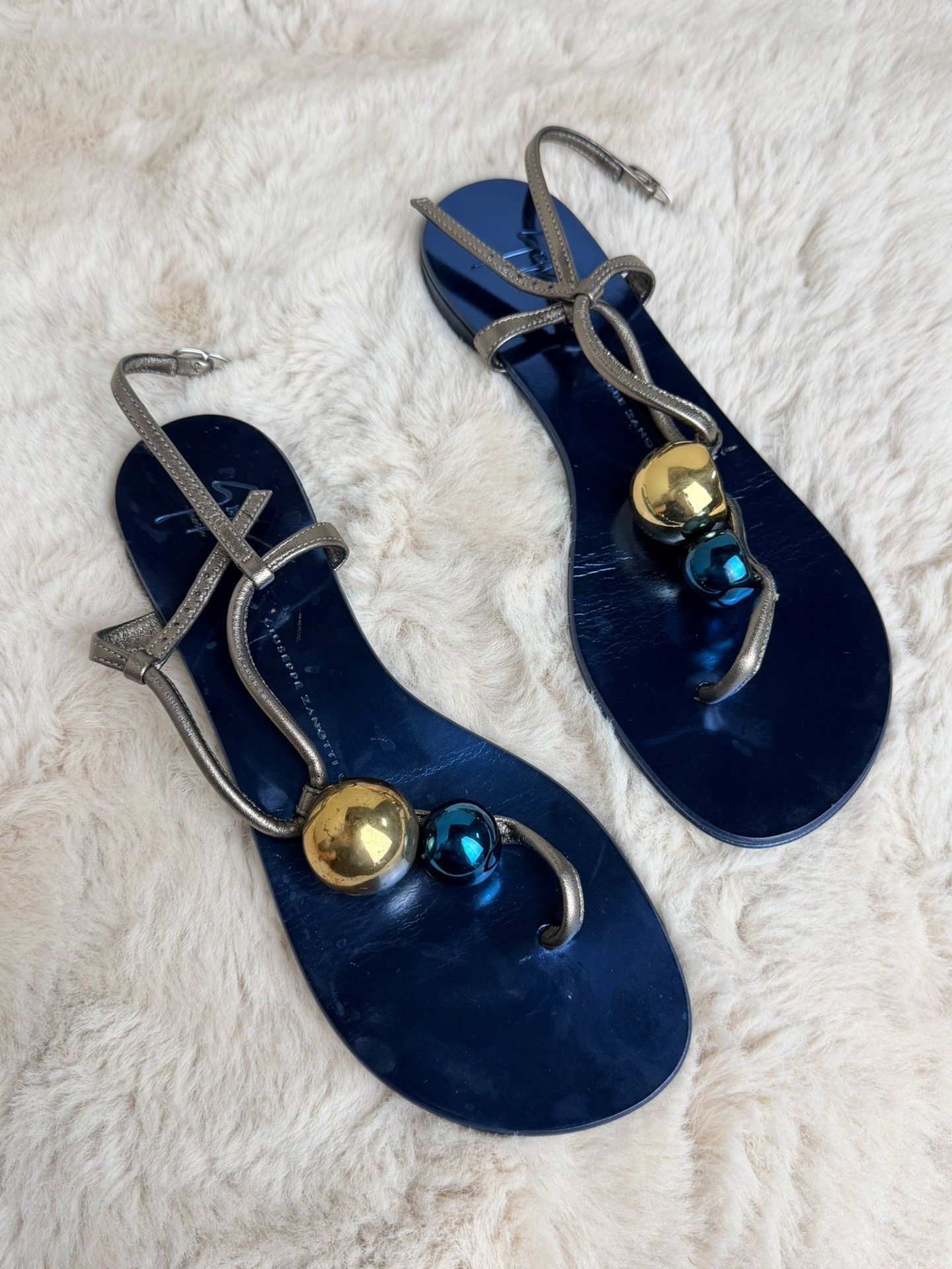 Giuseppe Zanotti Giuseppe Zanotti Blue Sandals us_7 Women Size US 7 / IT 37 - 3 Thumbnail